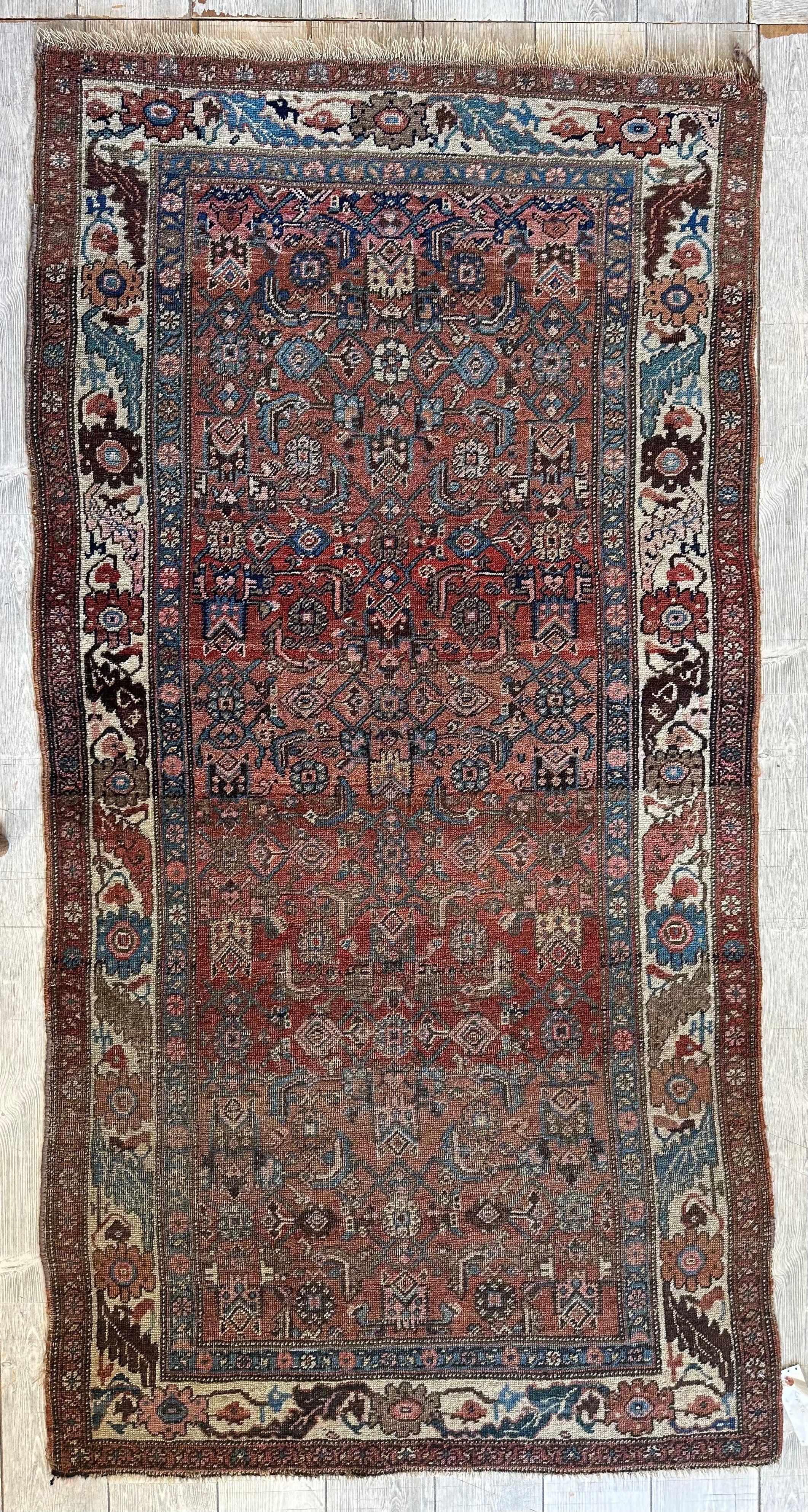 Antique Late 19th Century Persian Kurdish Gholtogh Rug 4 x 7
