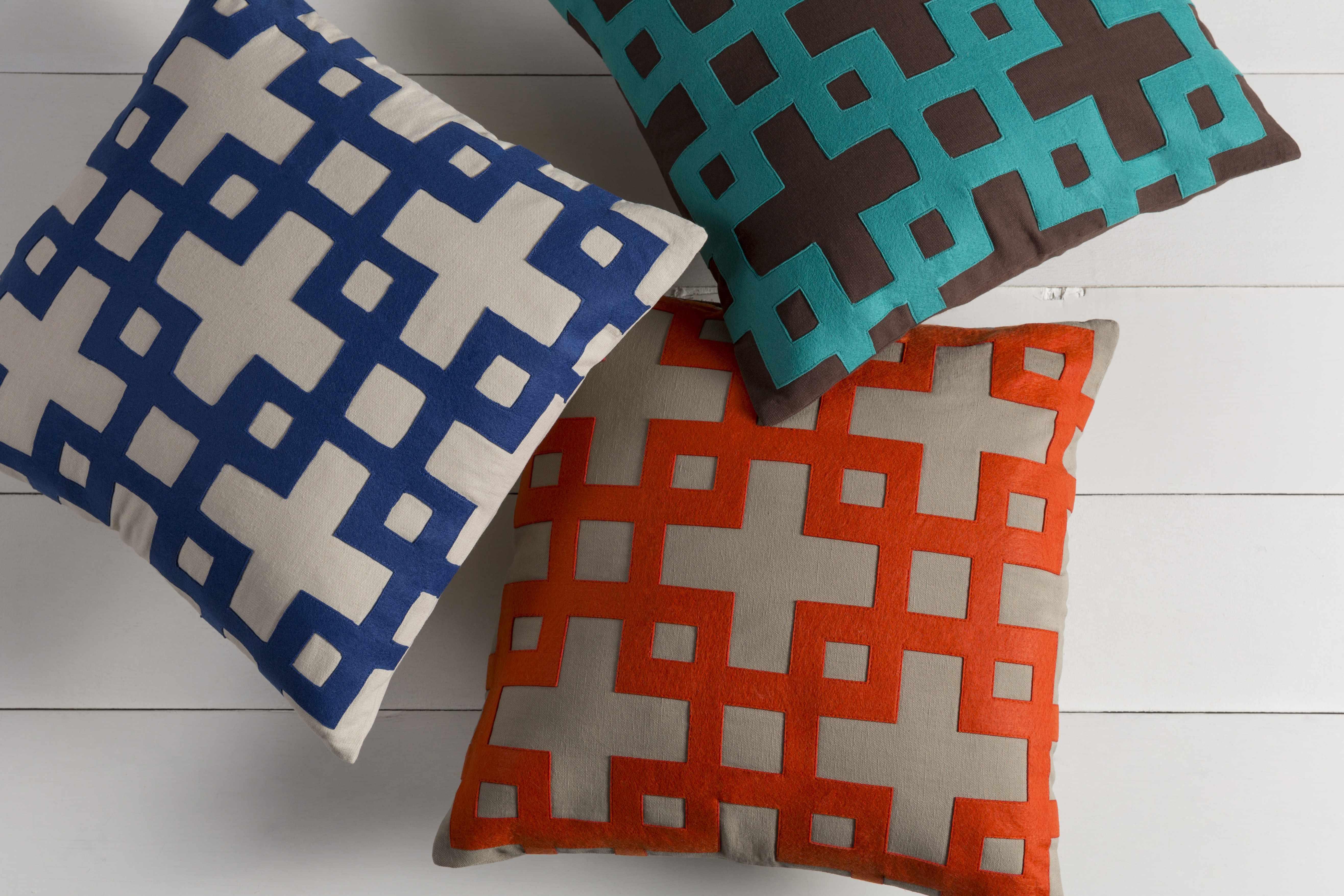 Godmanchester Orange Geometric Accent Pillow - Clearance - PRHOMZ