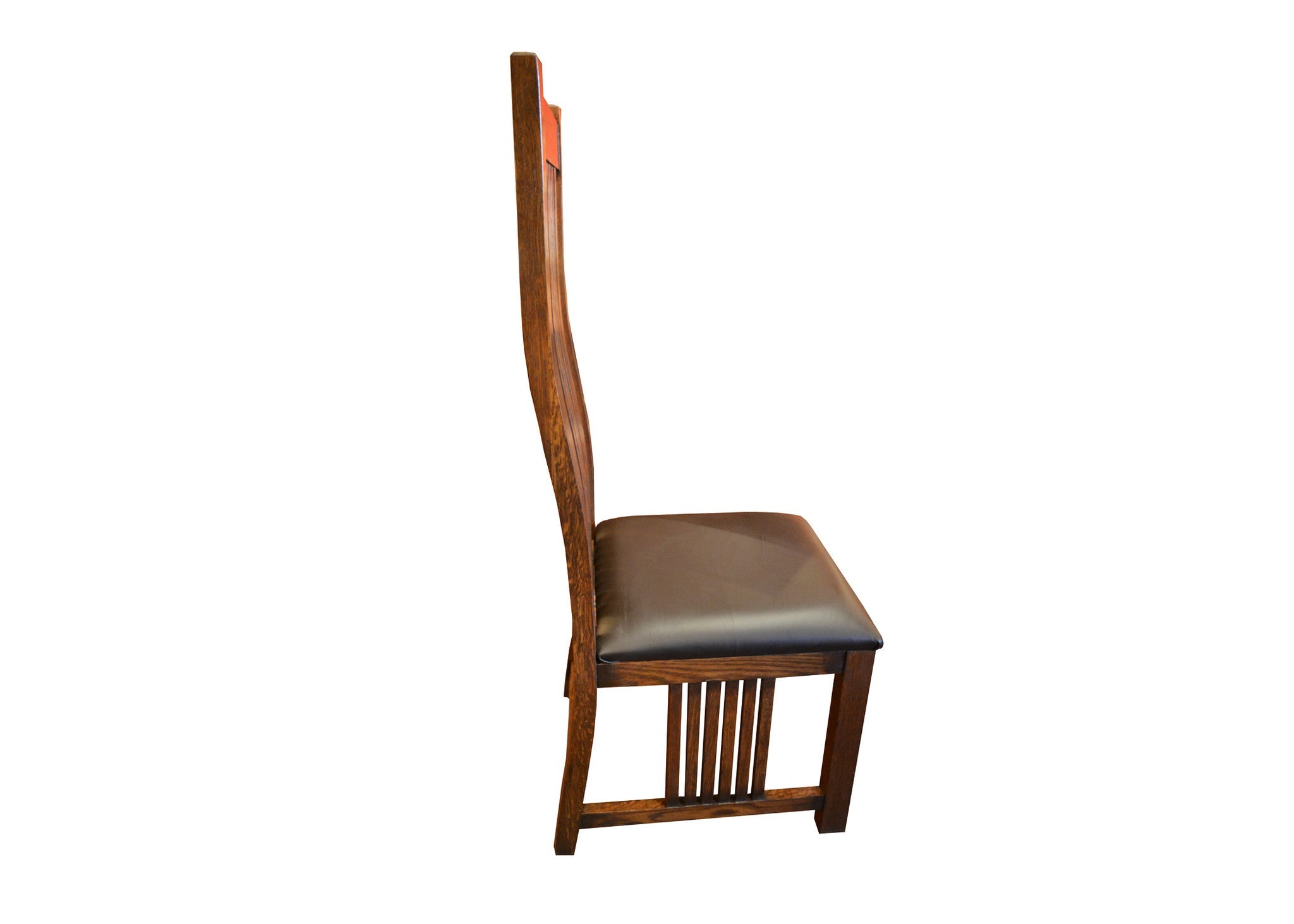 Set of 8 - Mission / Arts and Crafts Oak Curved High Back Dining Chairs
