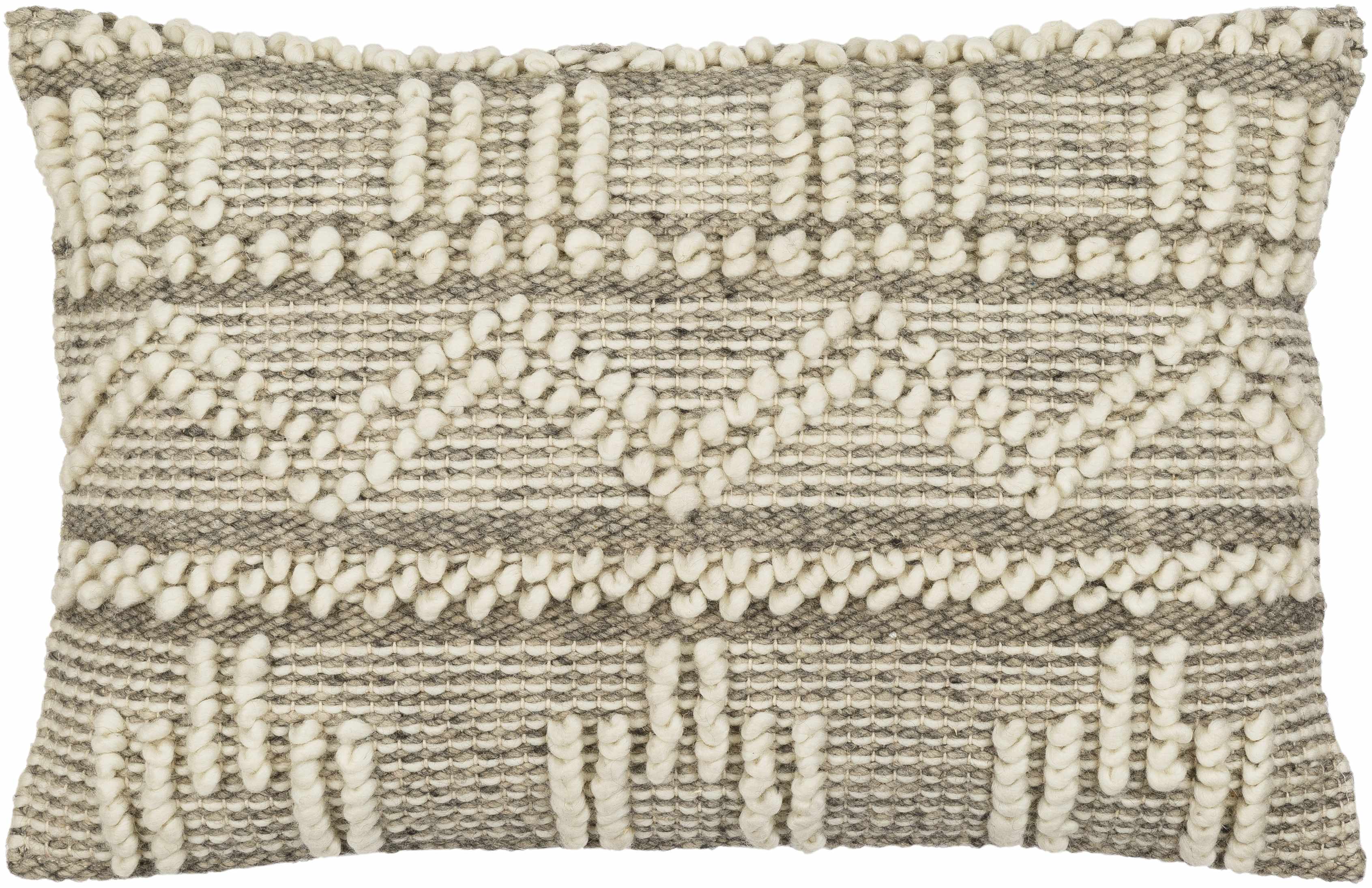 Atascocita Cream Wool&Cotton Throw Pillow-4
