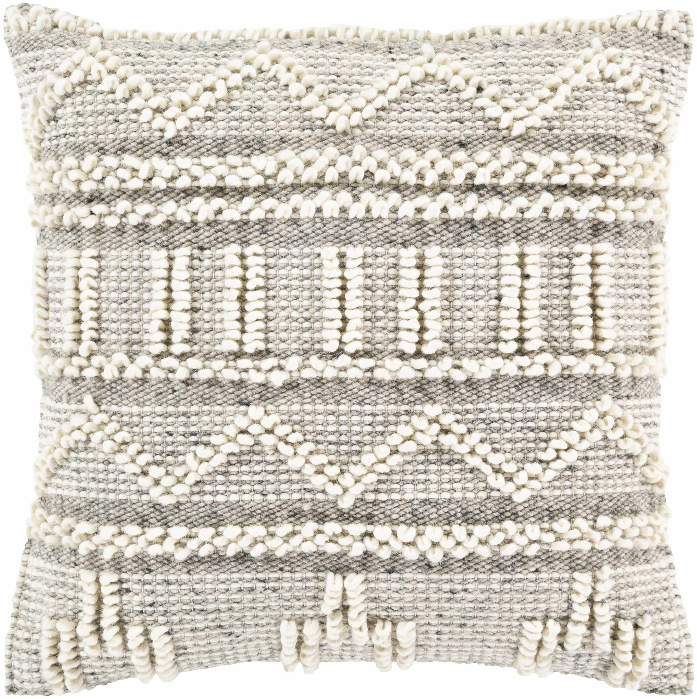Atascocita Cream Wool&Cotton Throw Pillow-5
