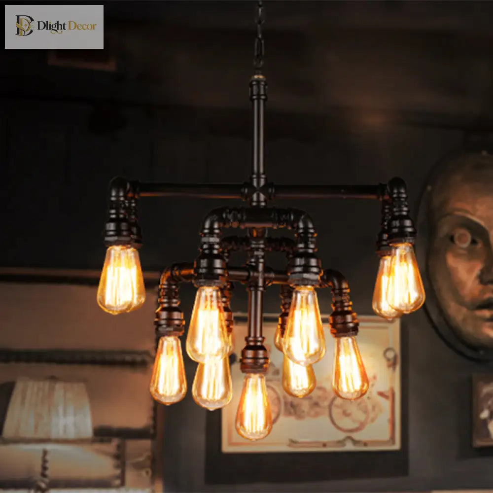 Avery Industrial Chandelier | Modern Dining Room Lighting