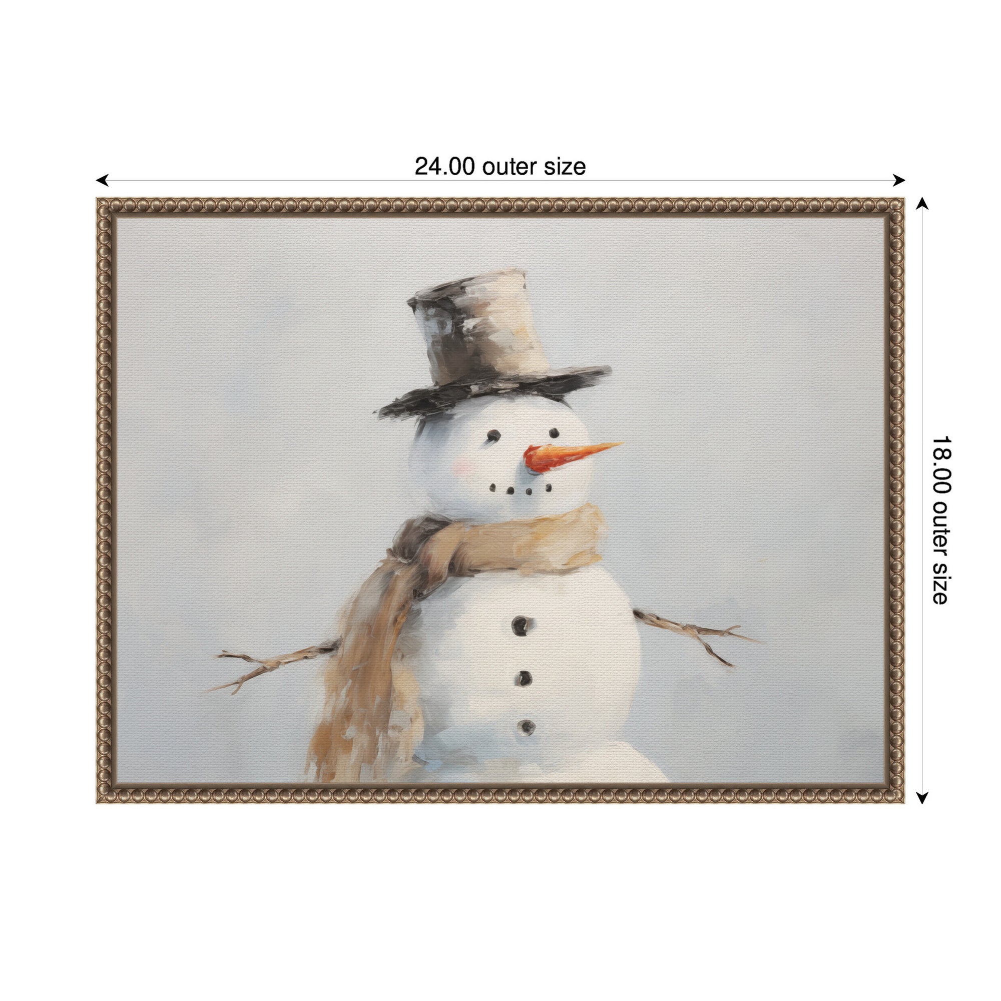 Sylvie Beaded Snowman Portrait Framed Canvas by The Creative Bunch Studio