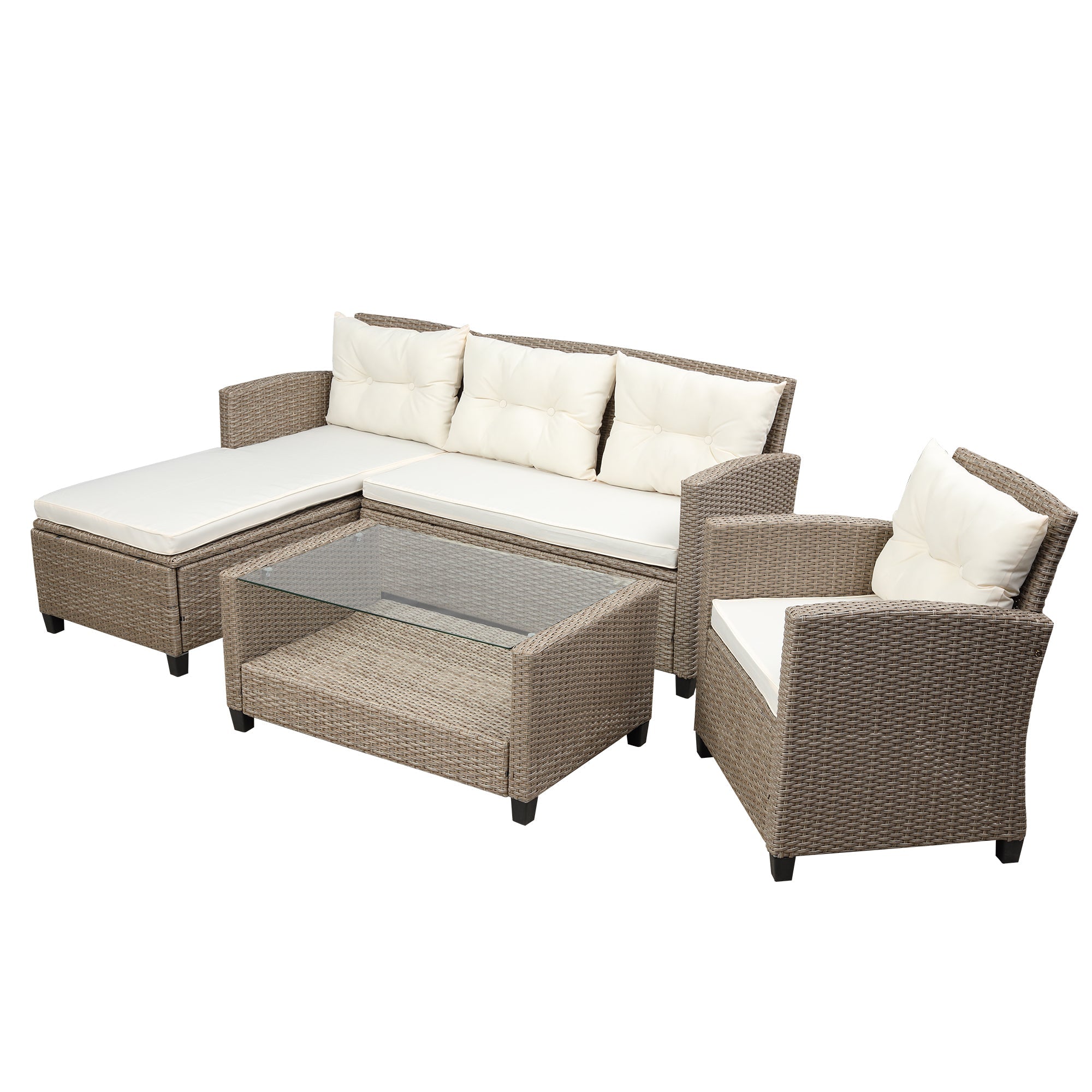 Set Of 4 Piece Outdoor, Patio Furniture-0