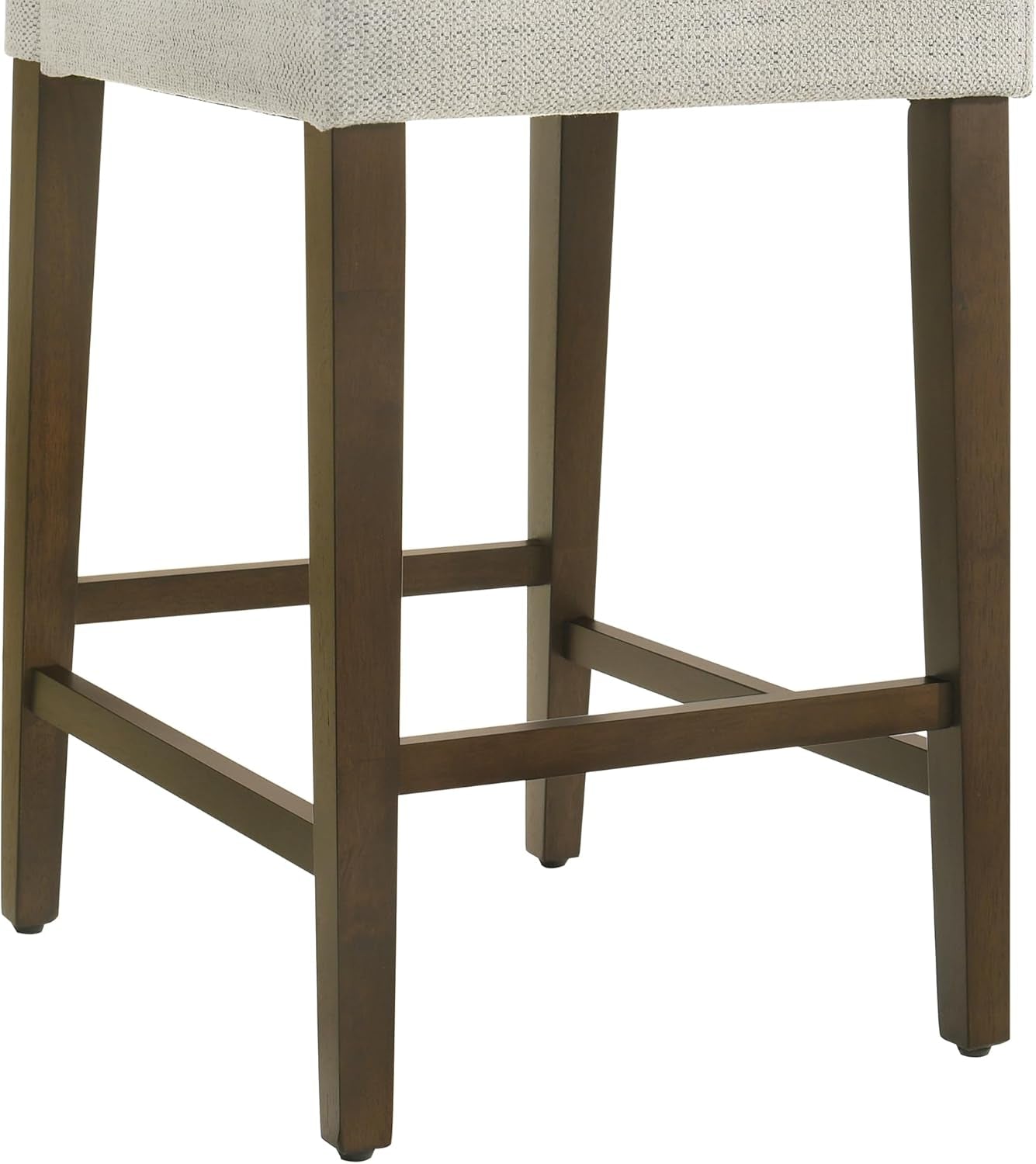 Ivory Upholstered Counter Height Bar Stools Set of Three