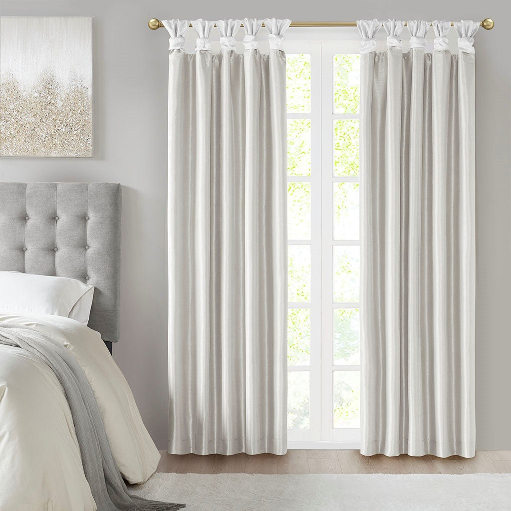 Twist Tab Total Blackout Window Curtain Panel White 50x95
