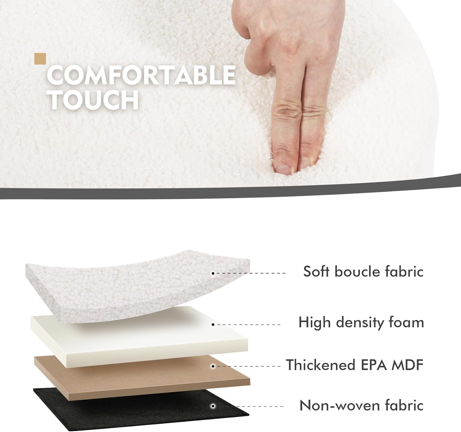 White Velvet Round Storage Ottoman FifteenInches Compact