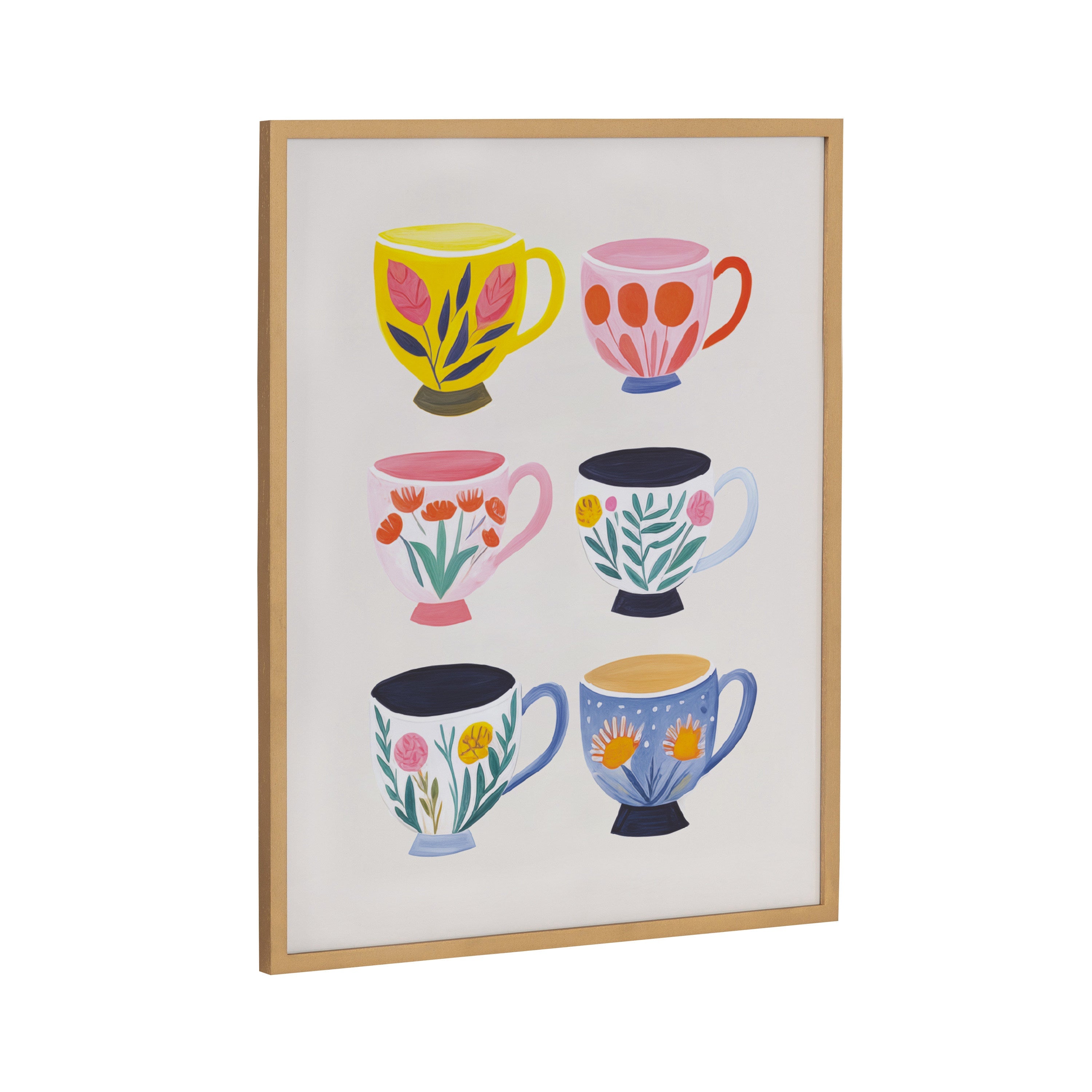 Gallery Botanical Coffee Shop Tea Cups Print by The Creative Bunch Studio