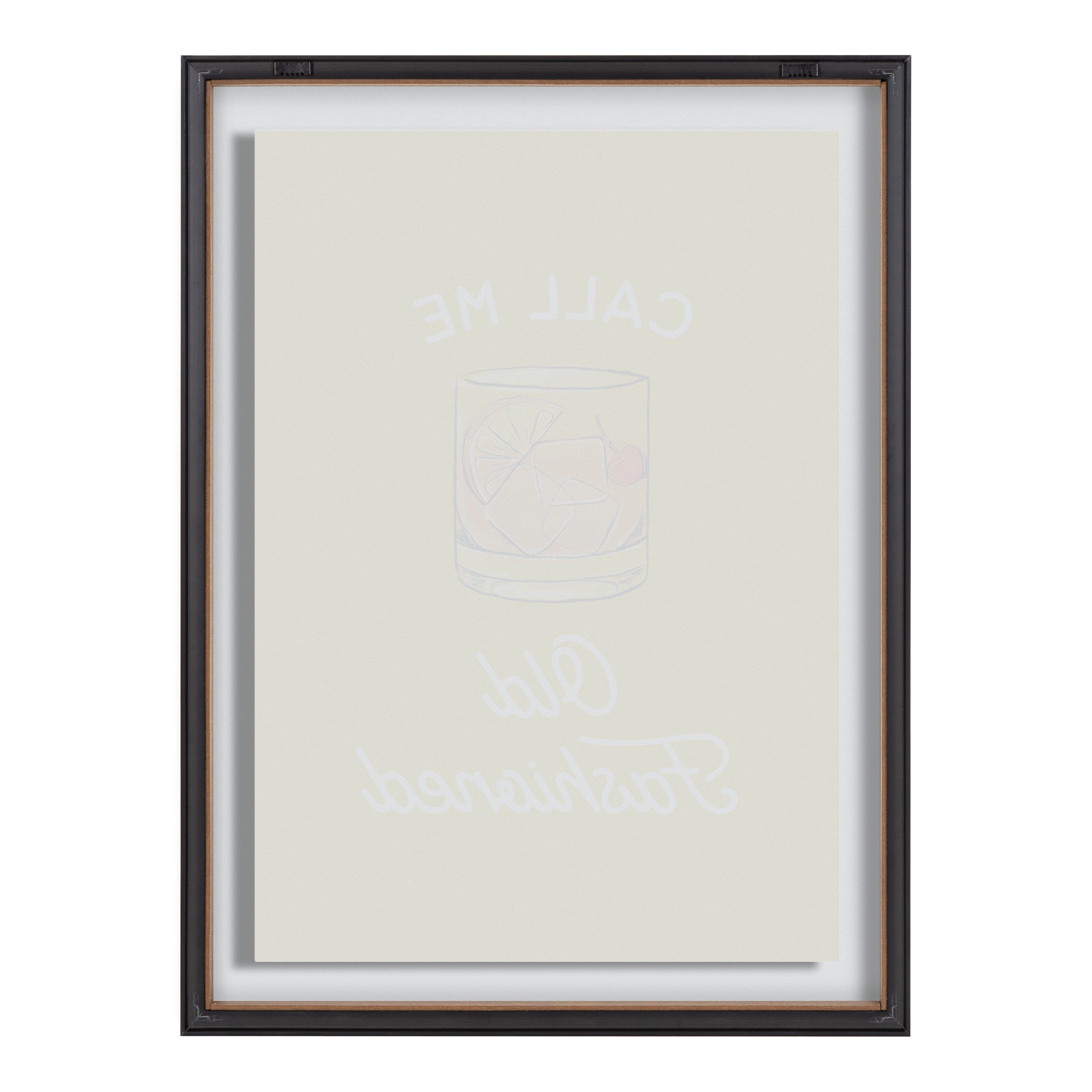 Blake Call Me Old Fashioned Yellow Framed Printed Glass by The Creative Bunch Studio