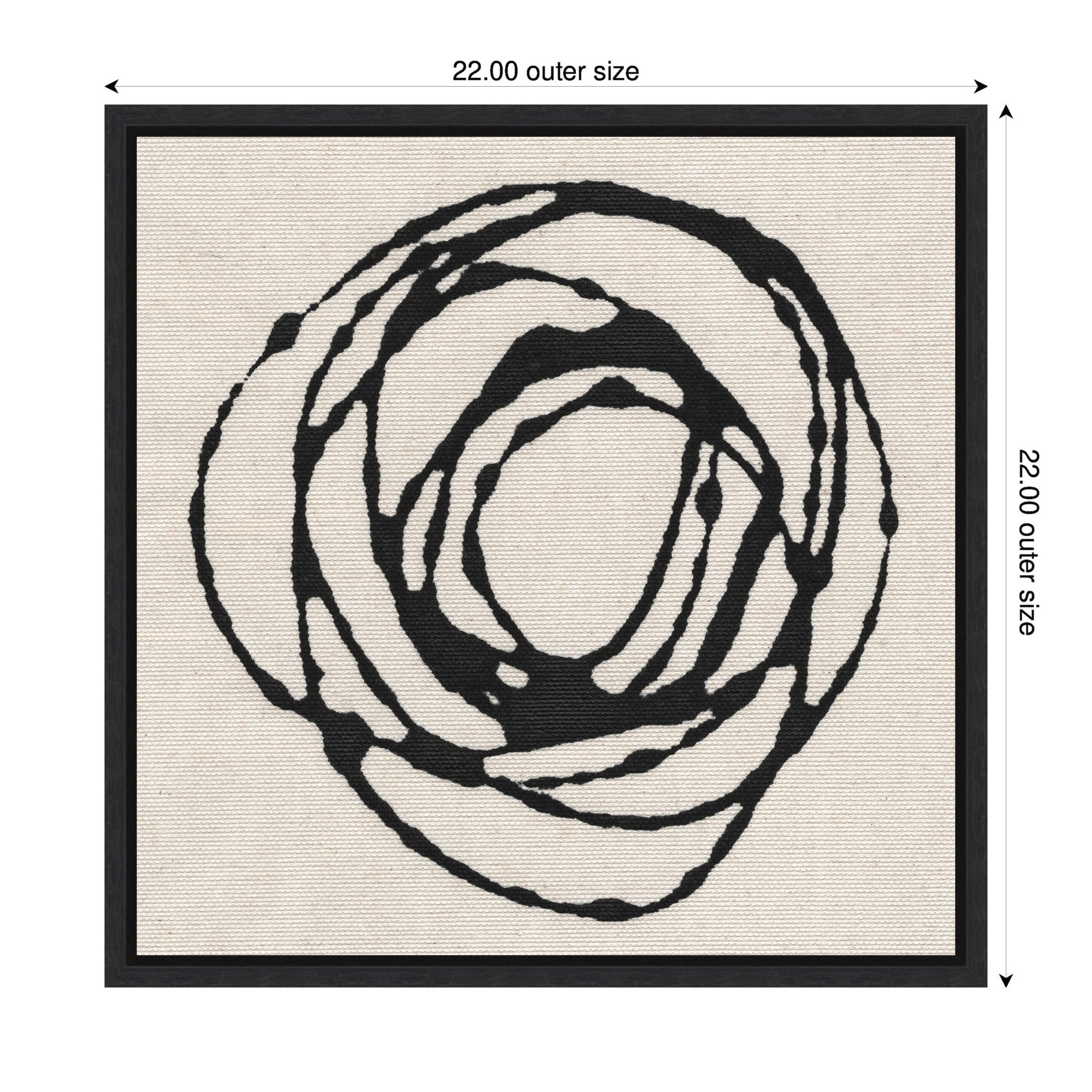 Sylvie Flowing Circle Abstract Framed Canvas by The Creative Bunch Studio