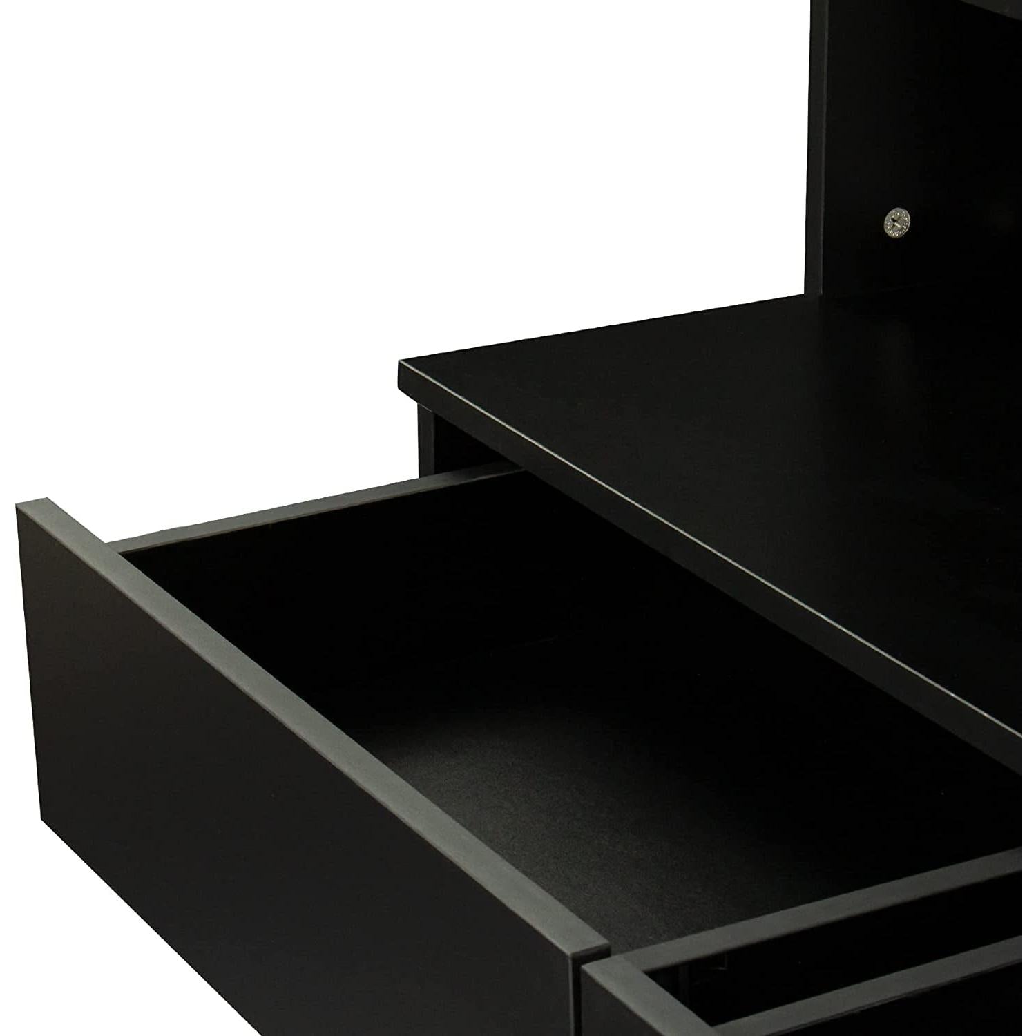 Black Vanity Set With 10 Lights For Bedroom Storage