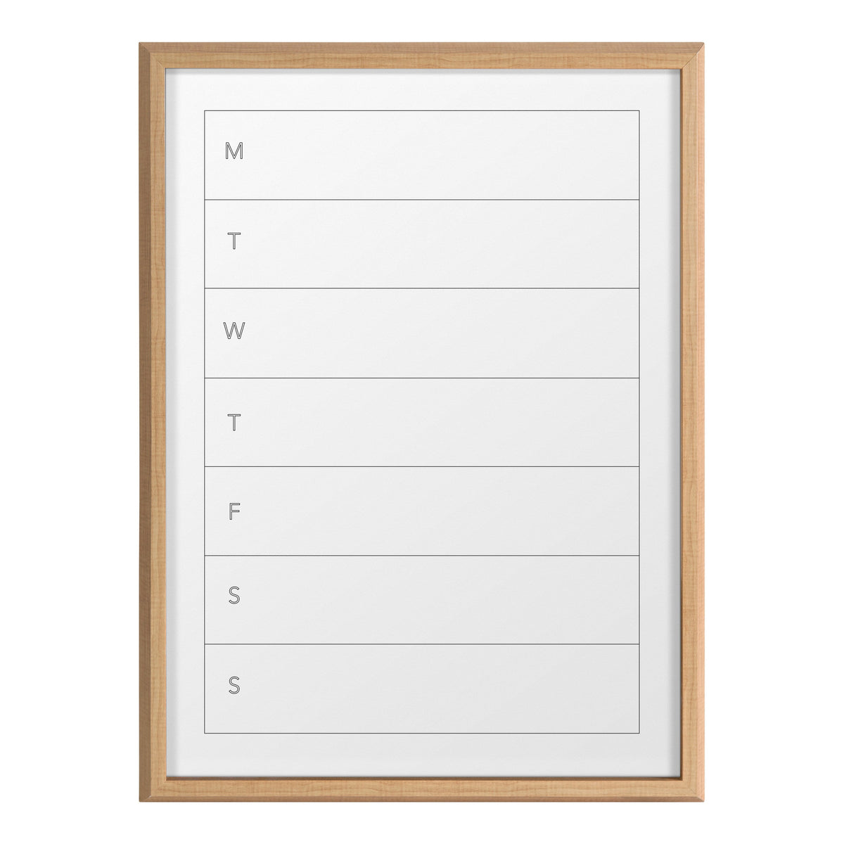 Blake Weekly Menu Framed Printed Glass by The Creative Bunch Studio
