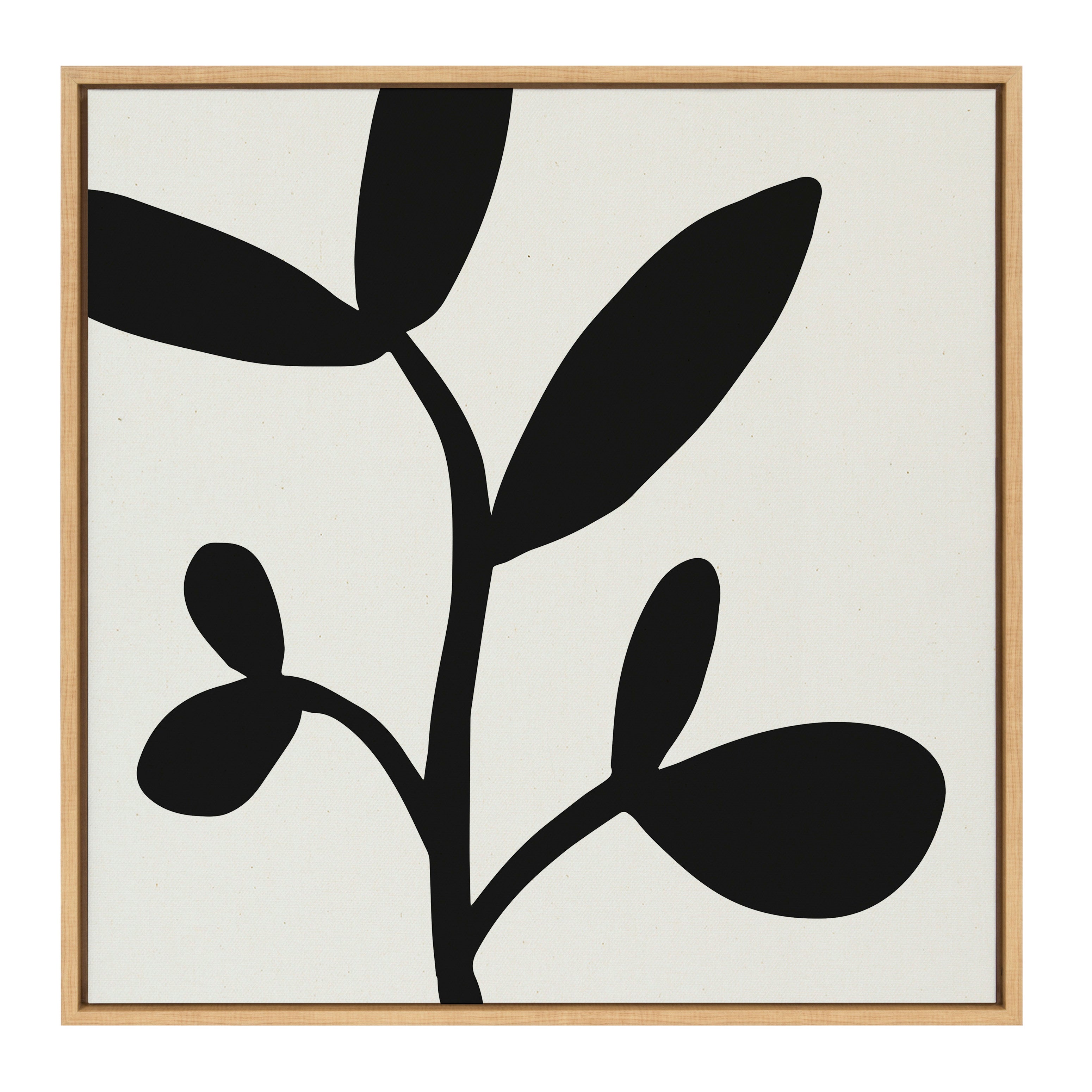 Sylvie Modern Botanical Neutral Abstract 2 Framed Canvas by The Creative Bunch Studio
