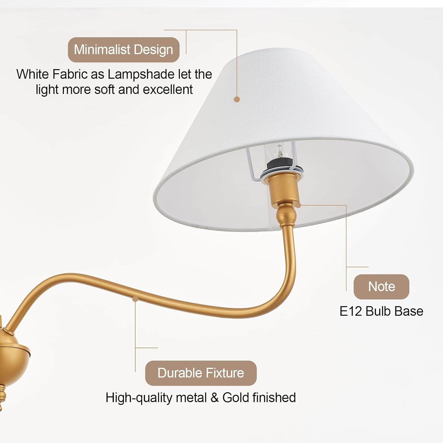 Goldtone Linear 2 Light Chandelier For Kitchen Island-3