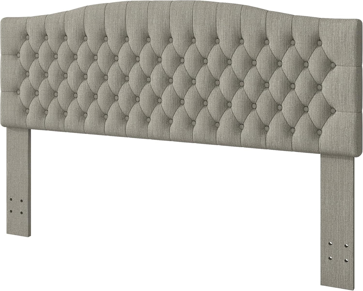 Upholstered King Headboard with Tufted Design and Legs