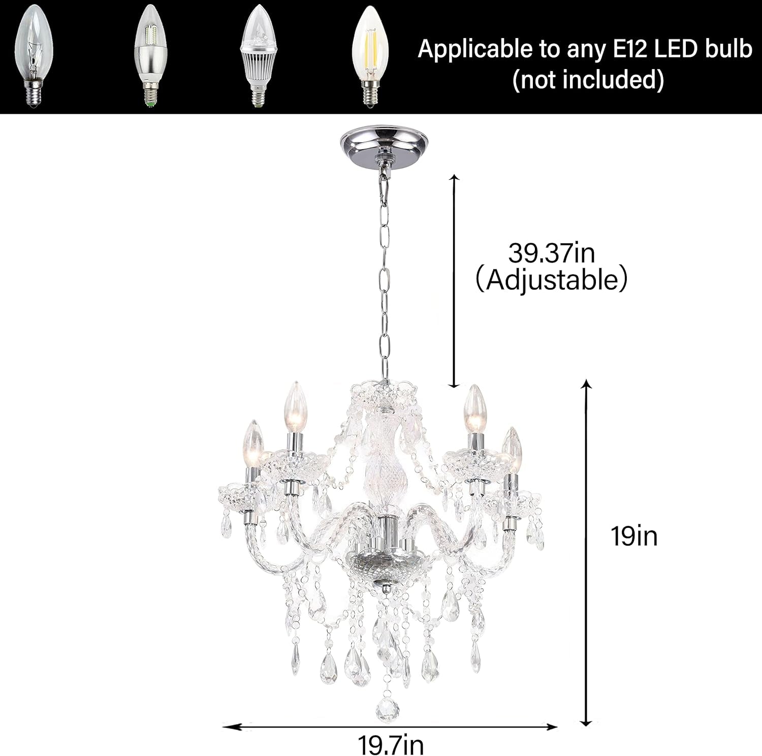 Crystal Beaded Chandelier Five Light Pendant Lighting-1