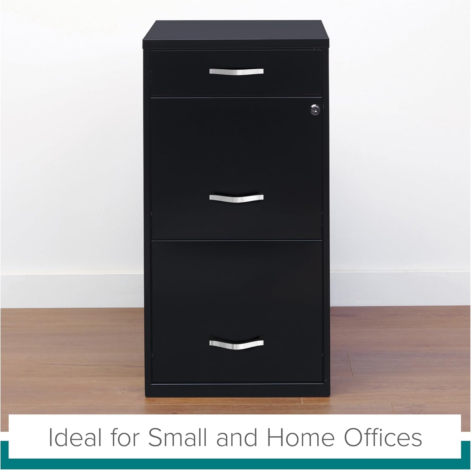 Locking 3 Drawer File Cabinet For Home Office Storage