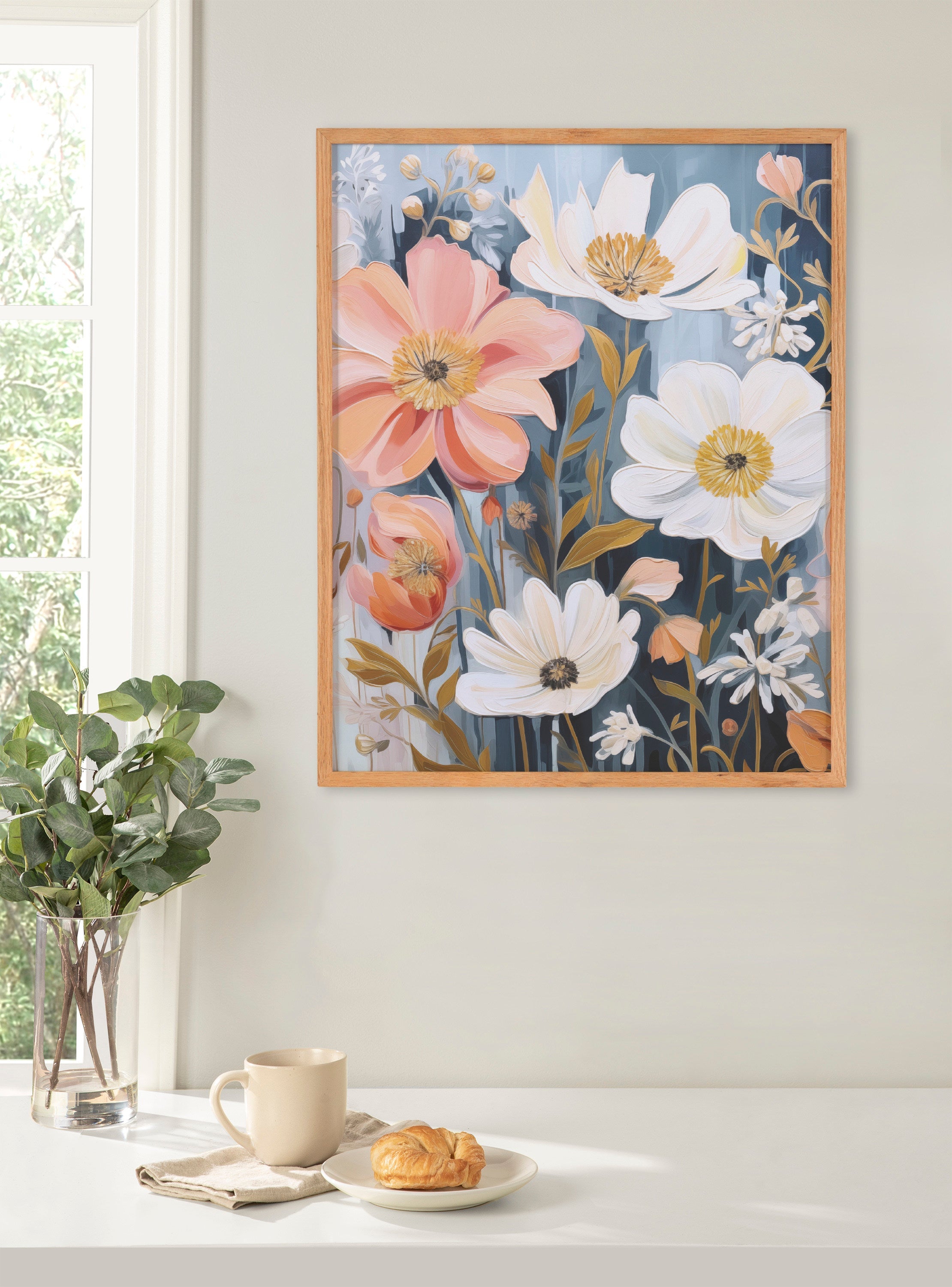 Gallery Boho Flowers in Muted Neutrals Print by The Creative Bunch Studio
