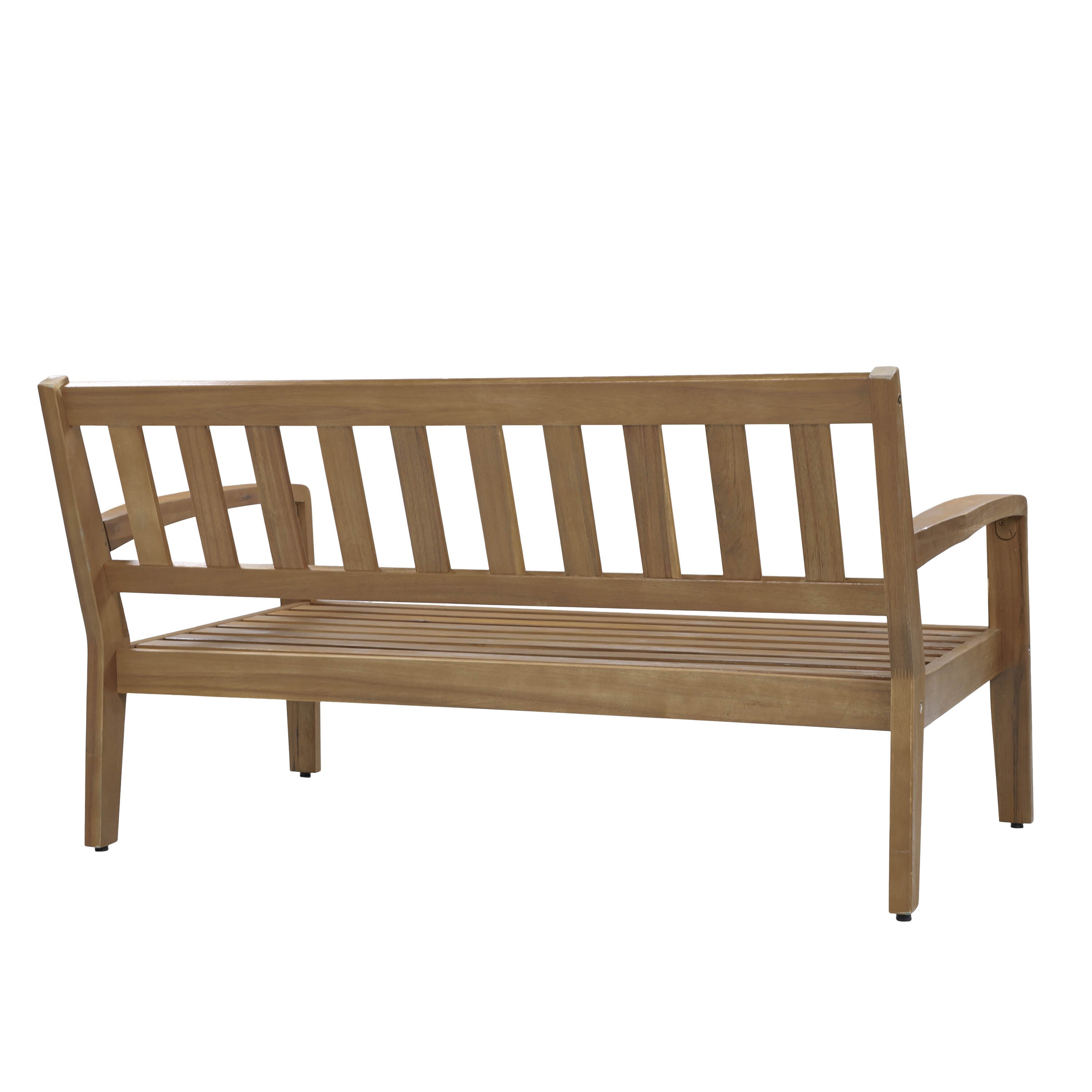 2-Piece Outdoor Gray Acacia Wood Conversation Set