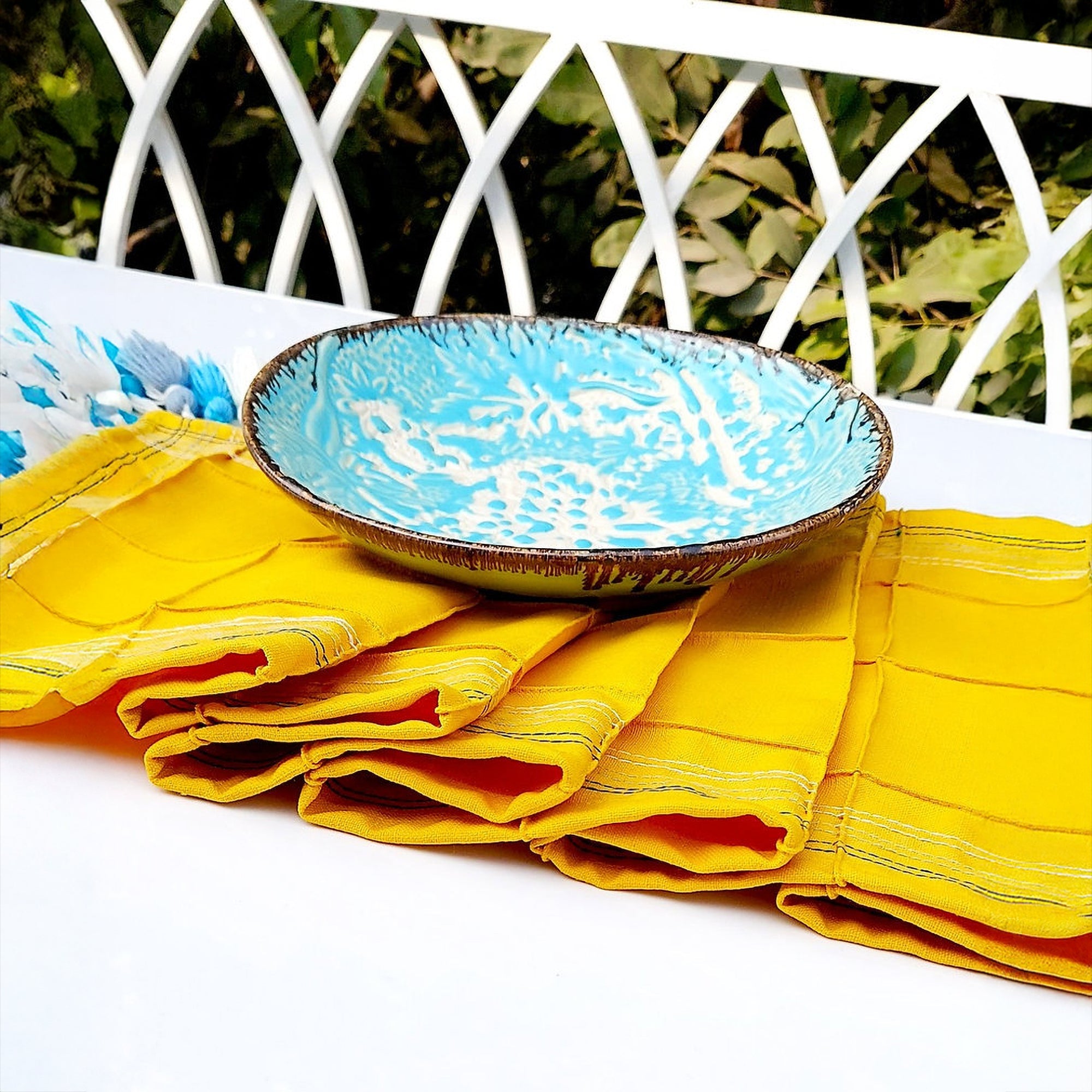 Mustard Yellow Pintuck Table Runner | Organic Linen | Tassel Trim | 92-305cm-2