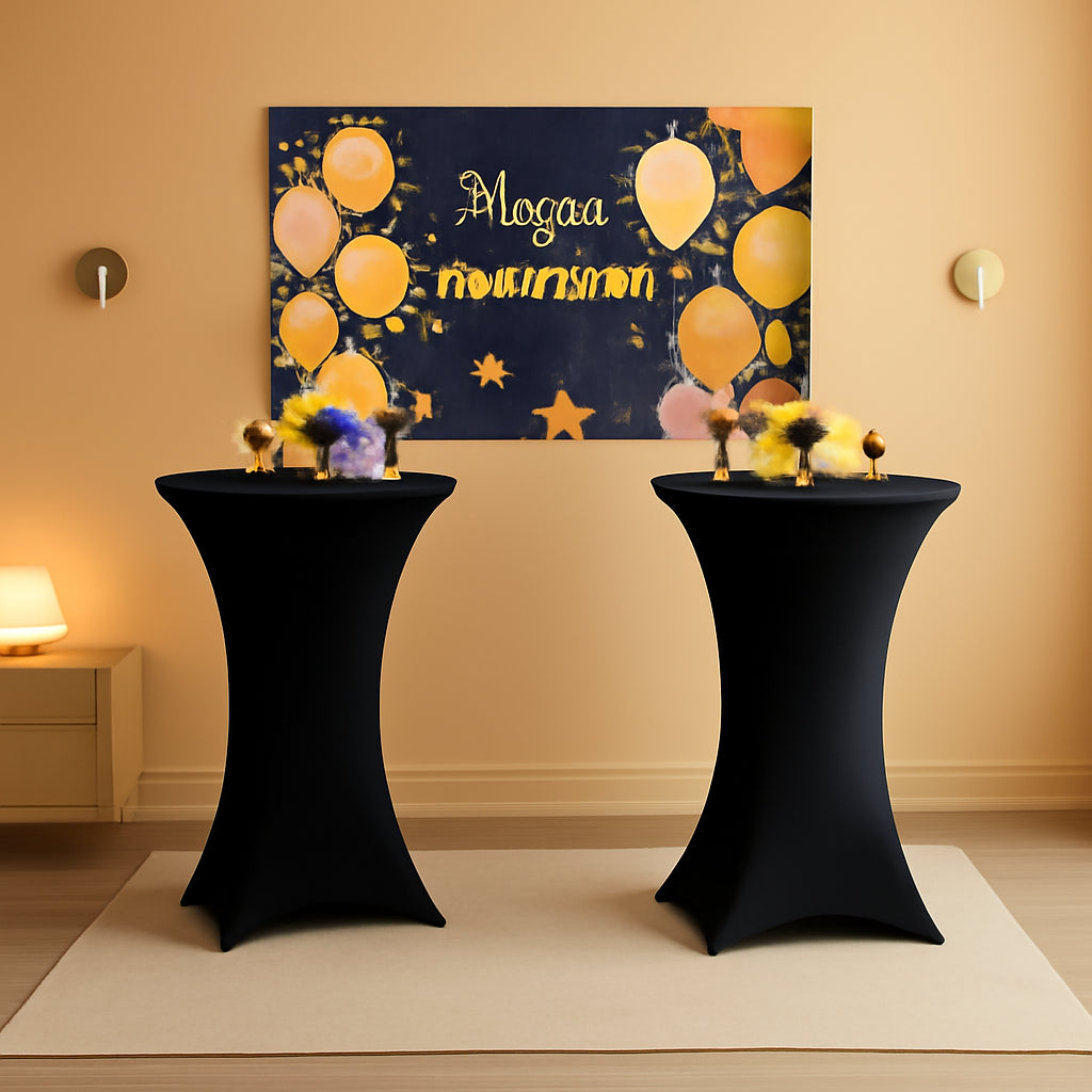 Spandex Cocktail Table Cover 32 Inch Round 8 Pack Set