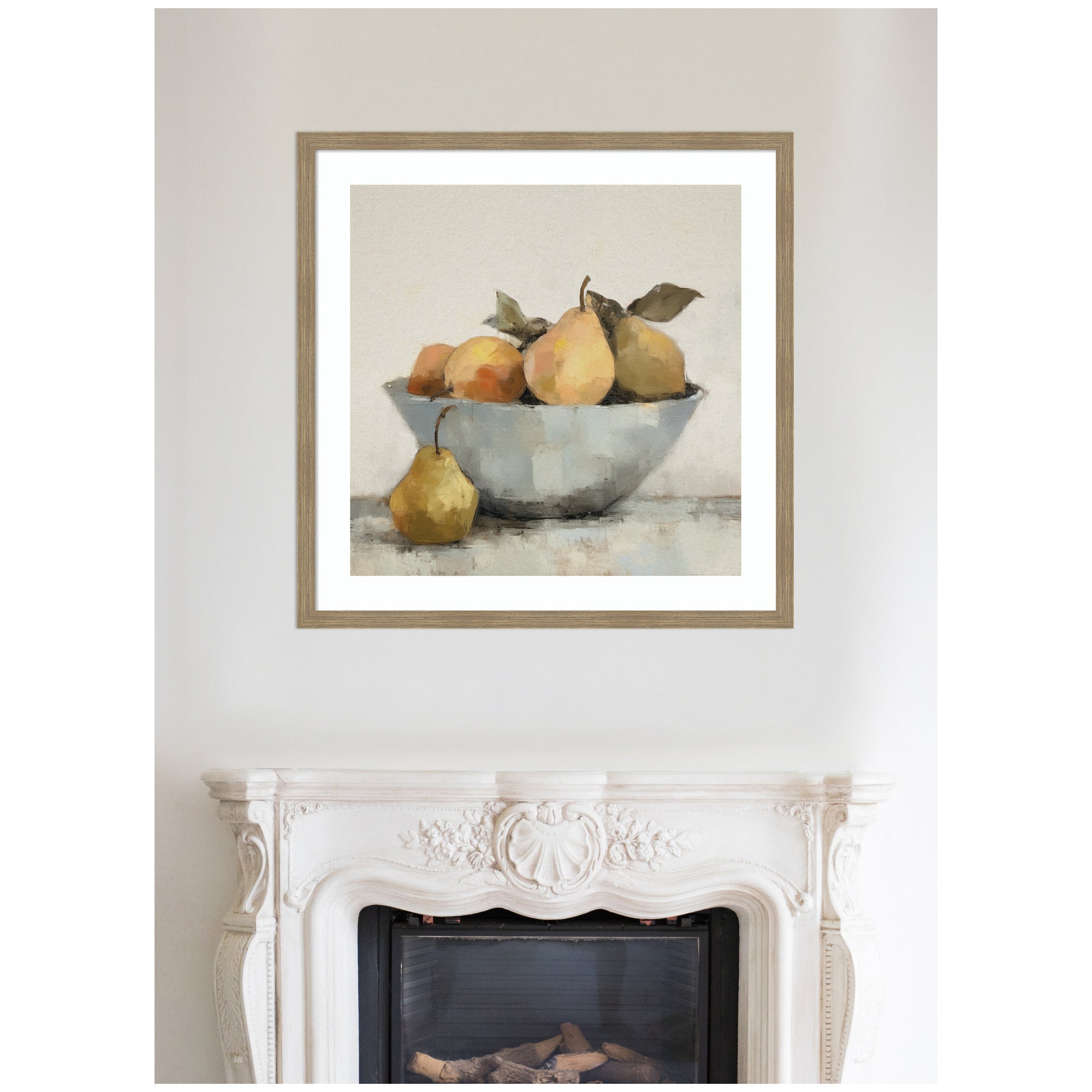Framed Art Still Life Fruit In A Bowl Vintage Style by The Creative Bunch Studio