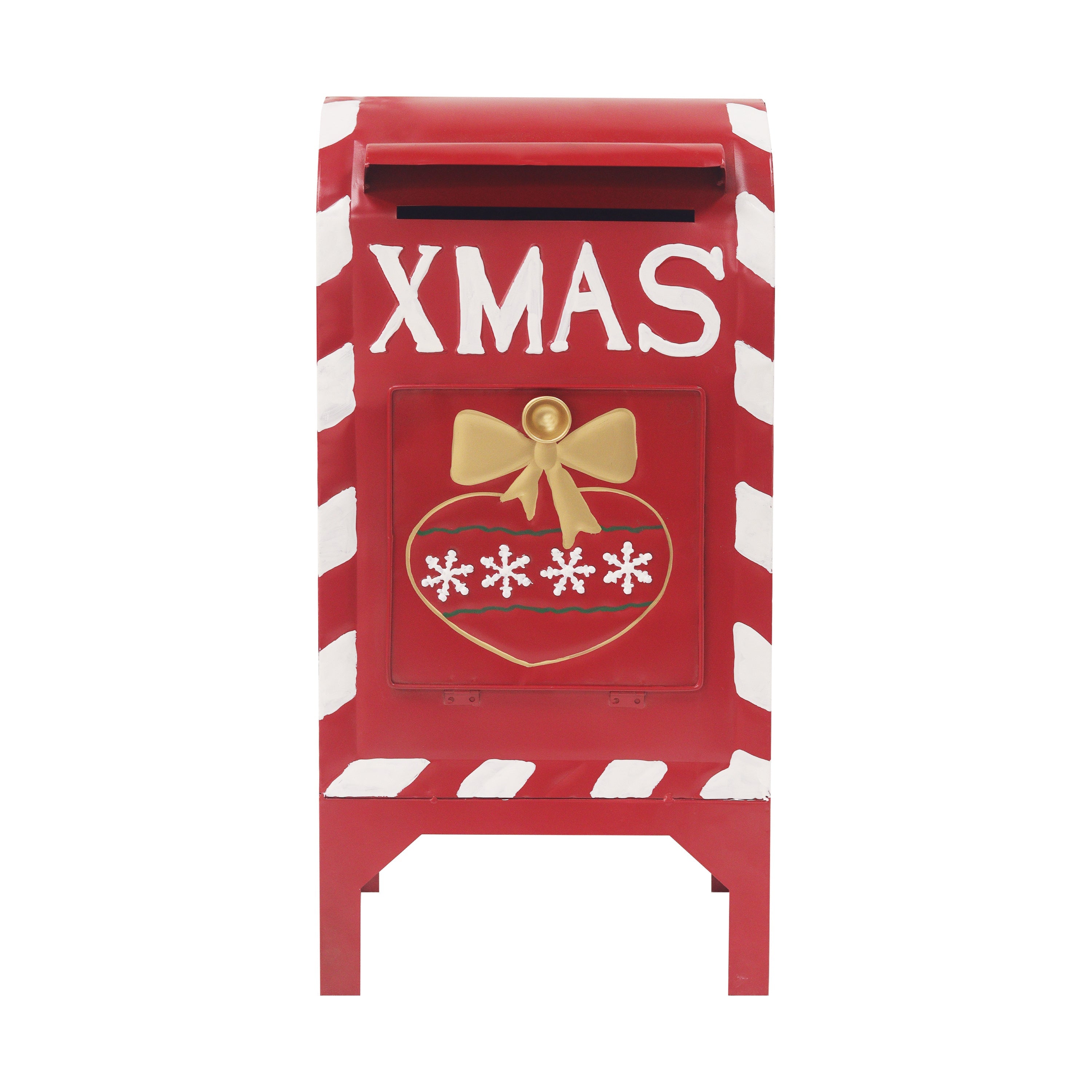 Red Iron Christmas Mailbox Decoration-1