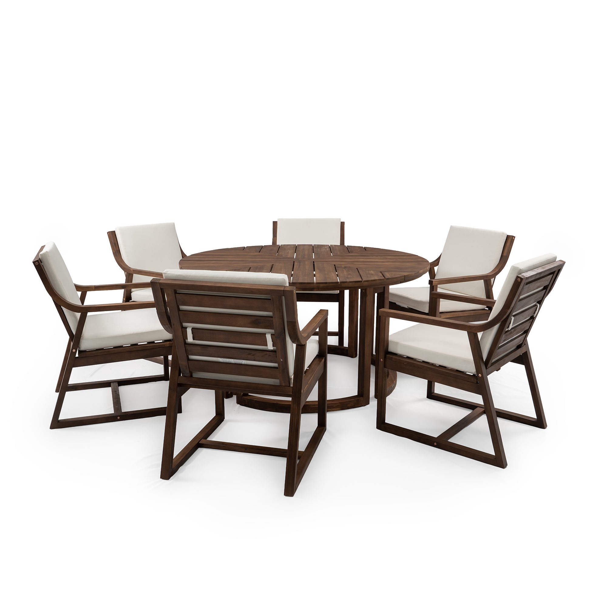 TREXM Patio Dining Table Set for 6 with Umbrella Hole