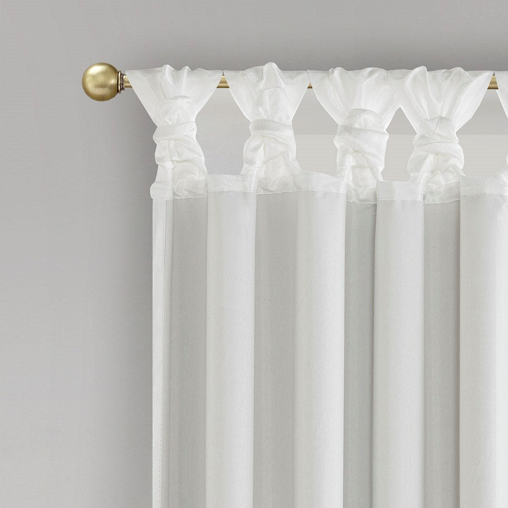 Twist Tab Total Blackout Window Curtain Panel White 50x95