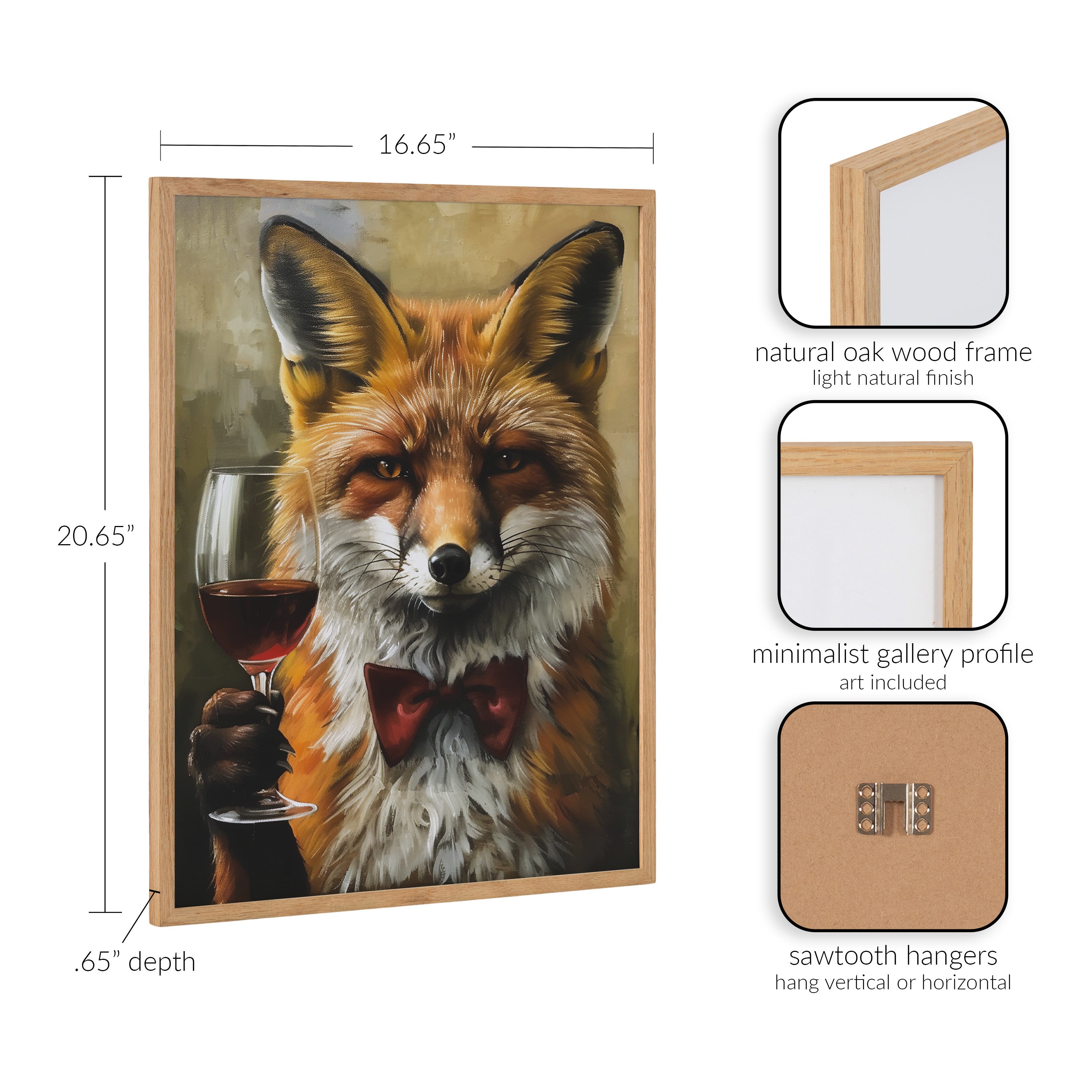 Gallery Traditional Fox Wine Tasting Print by The Creative Bunch Studio