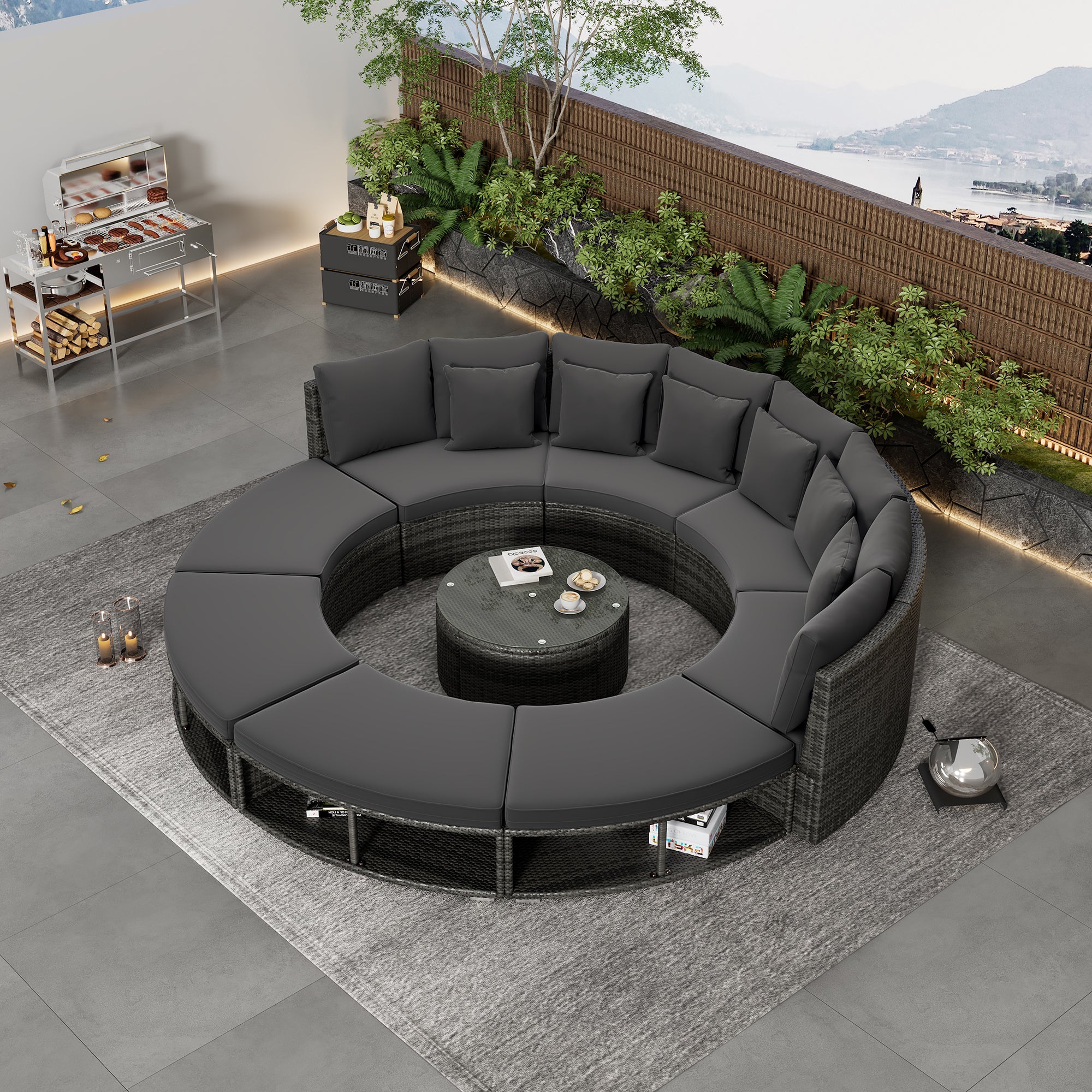 9-Piece  Luxury Circular Outdoor Patio Furniture-2