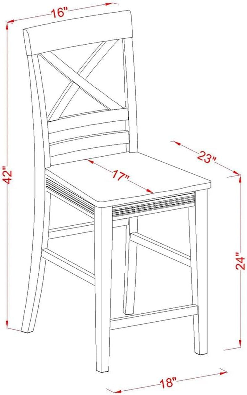 Quincy Counter Height Bar Stool Set Of 2 Buttermilk And Cherry