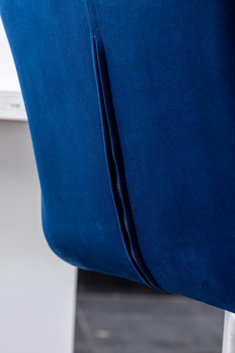 Velvet Diamond Tufted Swivel Barstools Blue Adjustable Height Set of 2