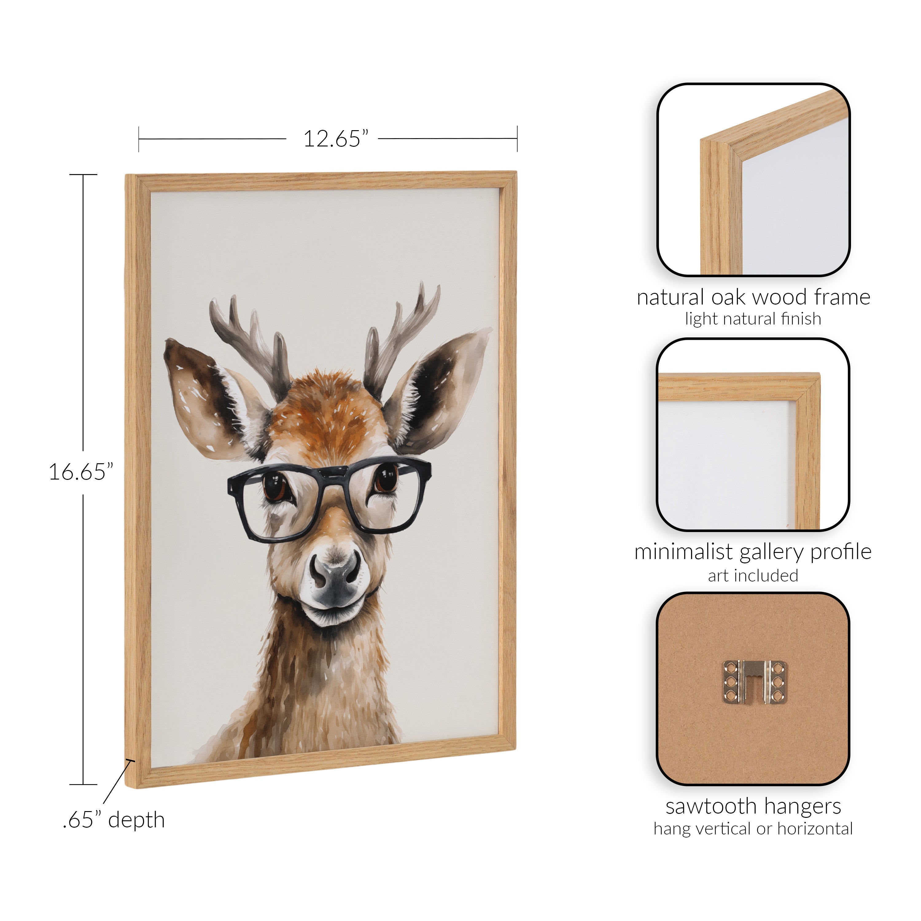Gallery Cute Deer Wearing Glasses Print by The Creative Bunch Studio