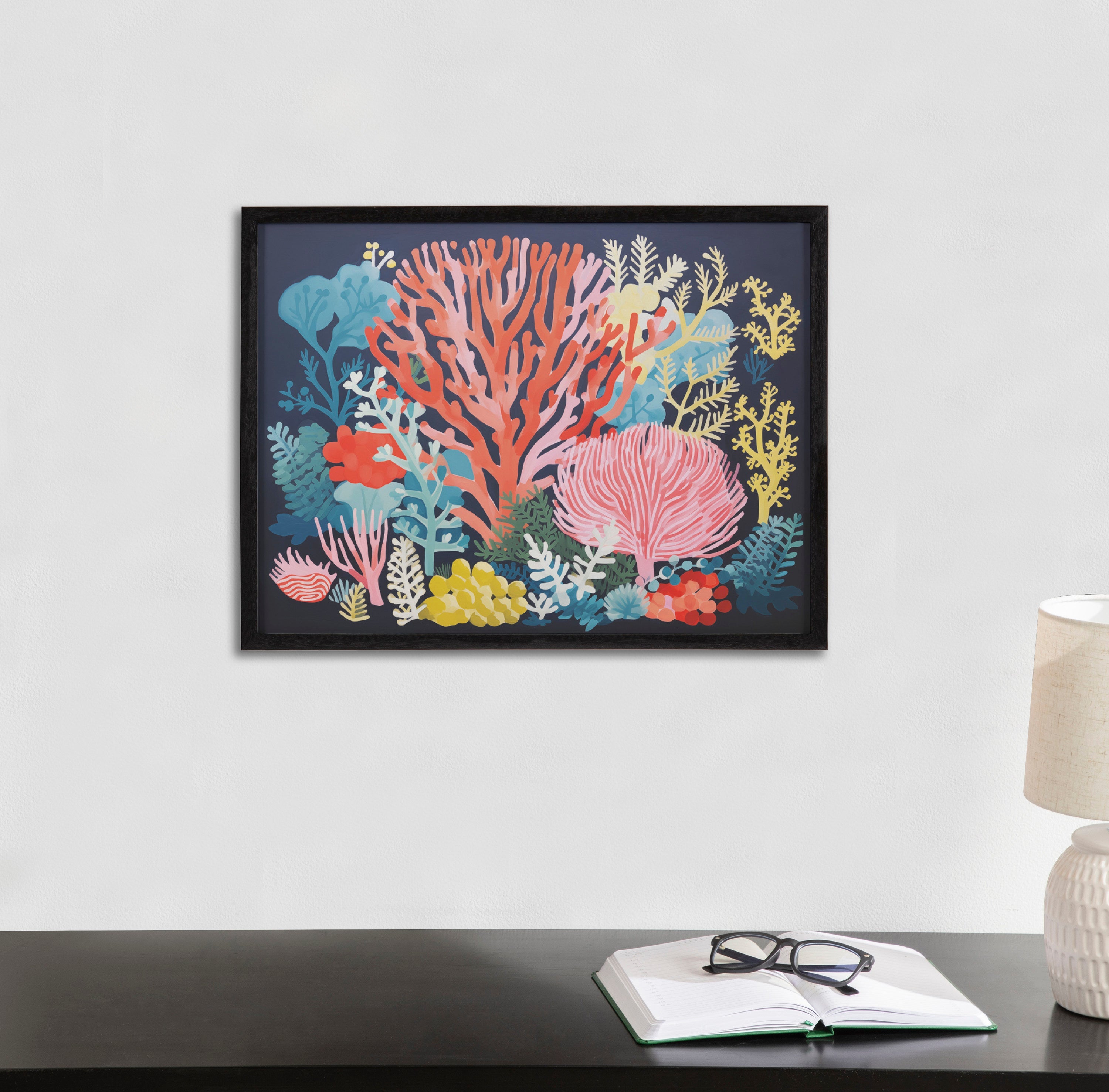 Gallery Bright Coral Underwater Ocean Print by The Creative Bunch Studio