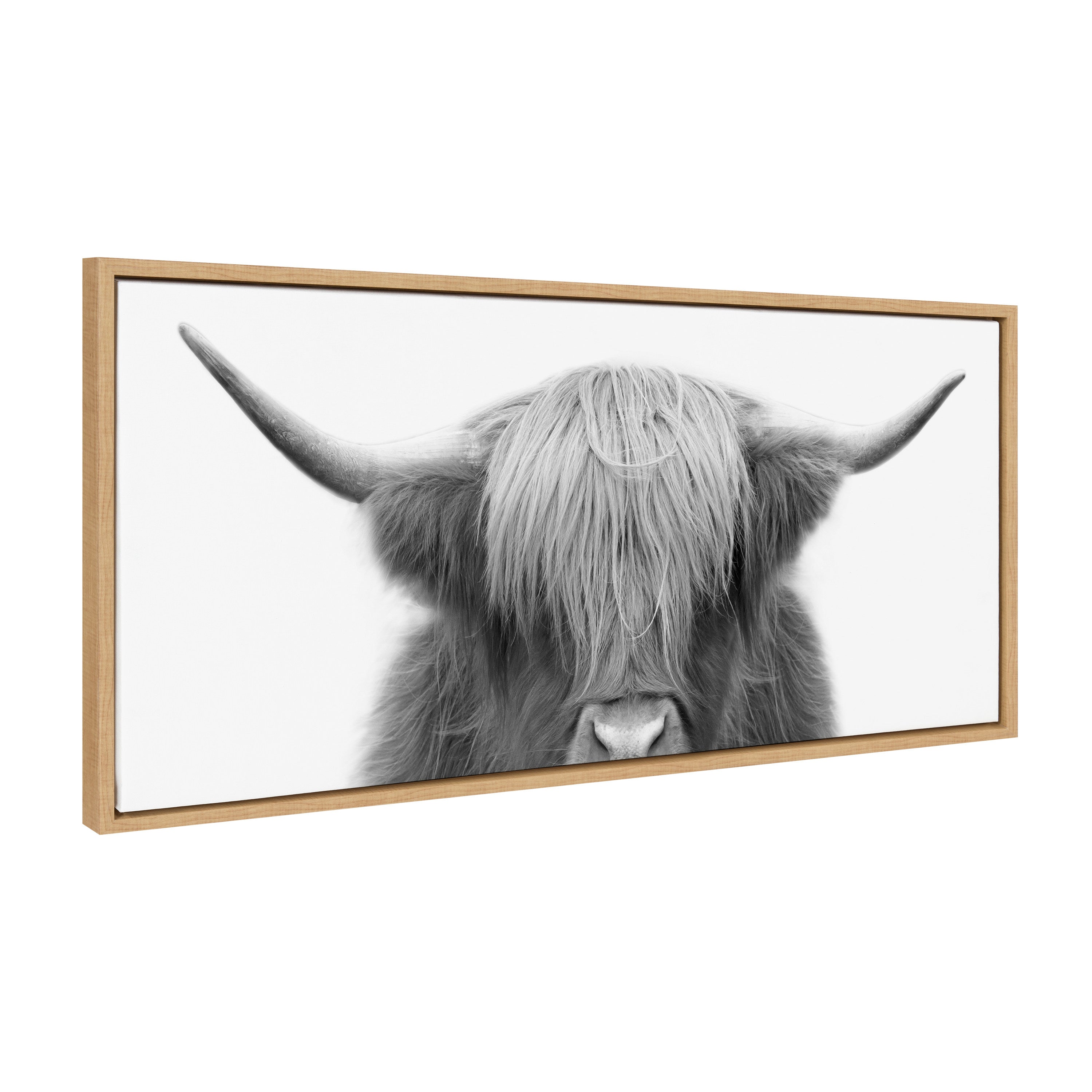 Sylvie Hey Dude Highland Cow Framed Canvas by The Creative Bunch Studio
