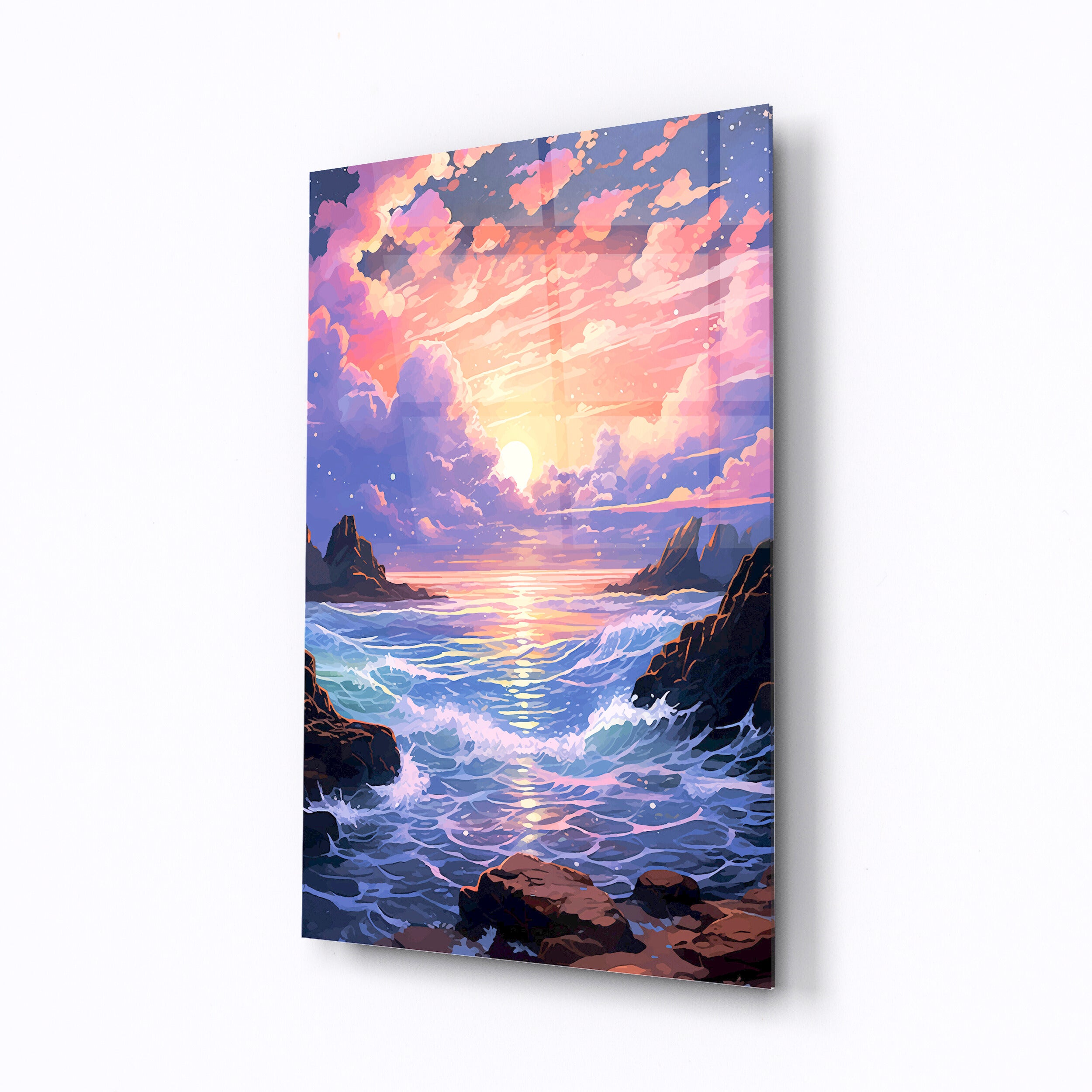 Tempered glass wall art Breakwater-0