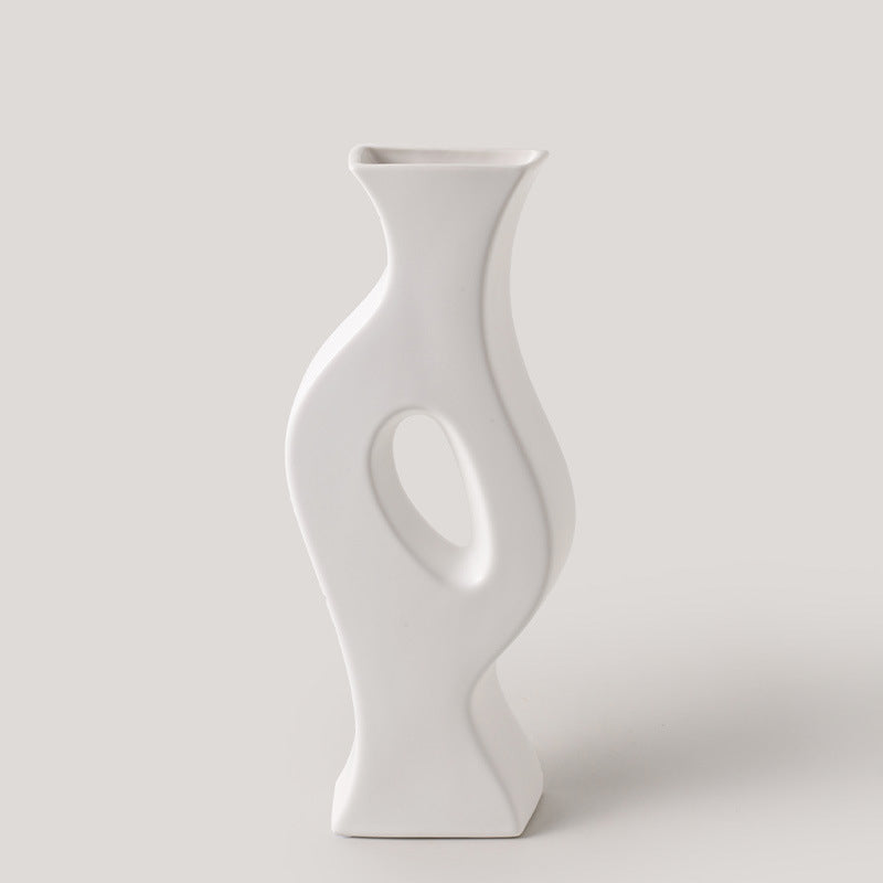 Ceramic Simple White Vase Nordic Home Decoration-3