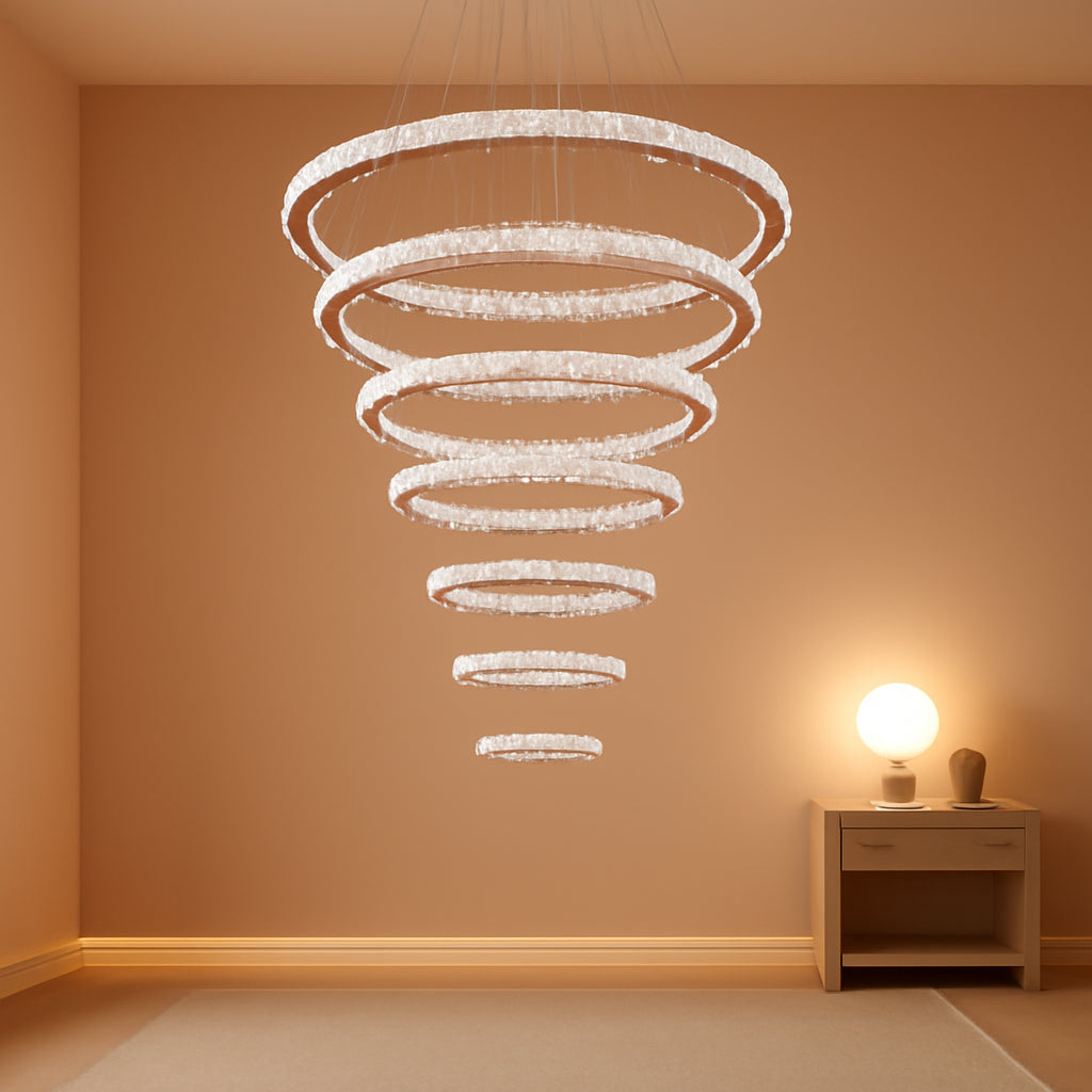 Crystal Chandelier Lighting LED Ceiling Fixture Ring-0