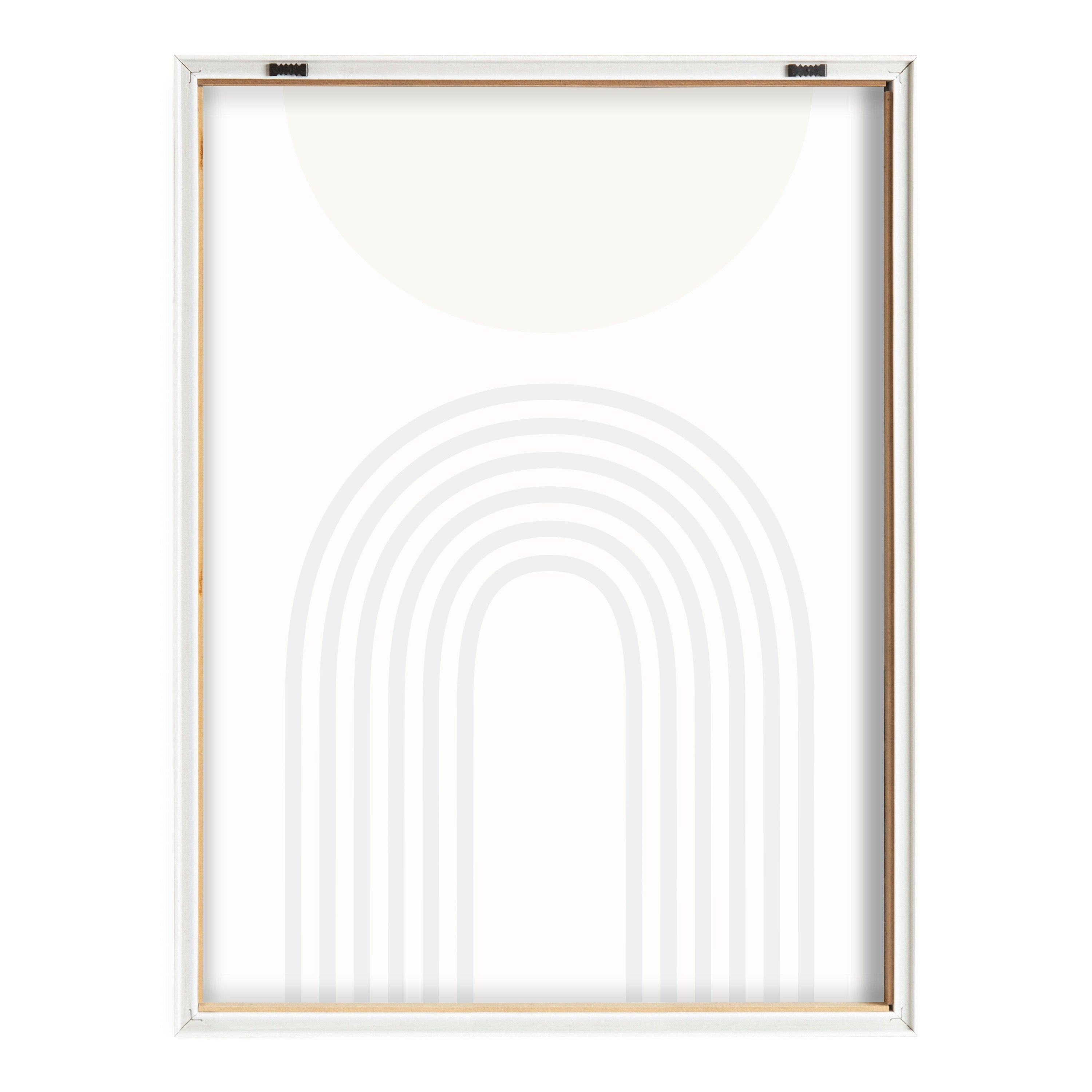 Blake Retro Mountain Sunrise Framed Printed Glass by The Creative Bunch Studio