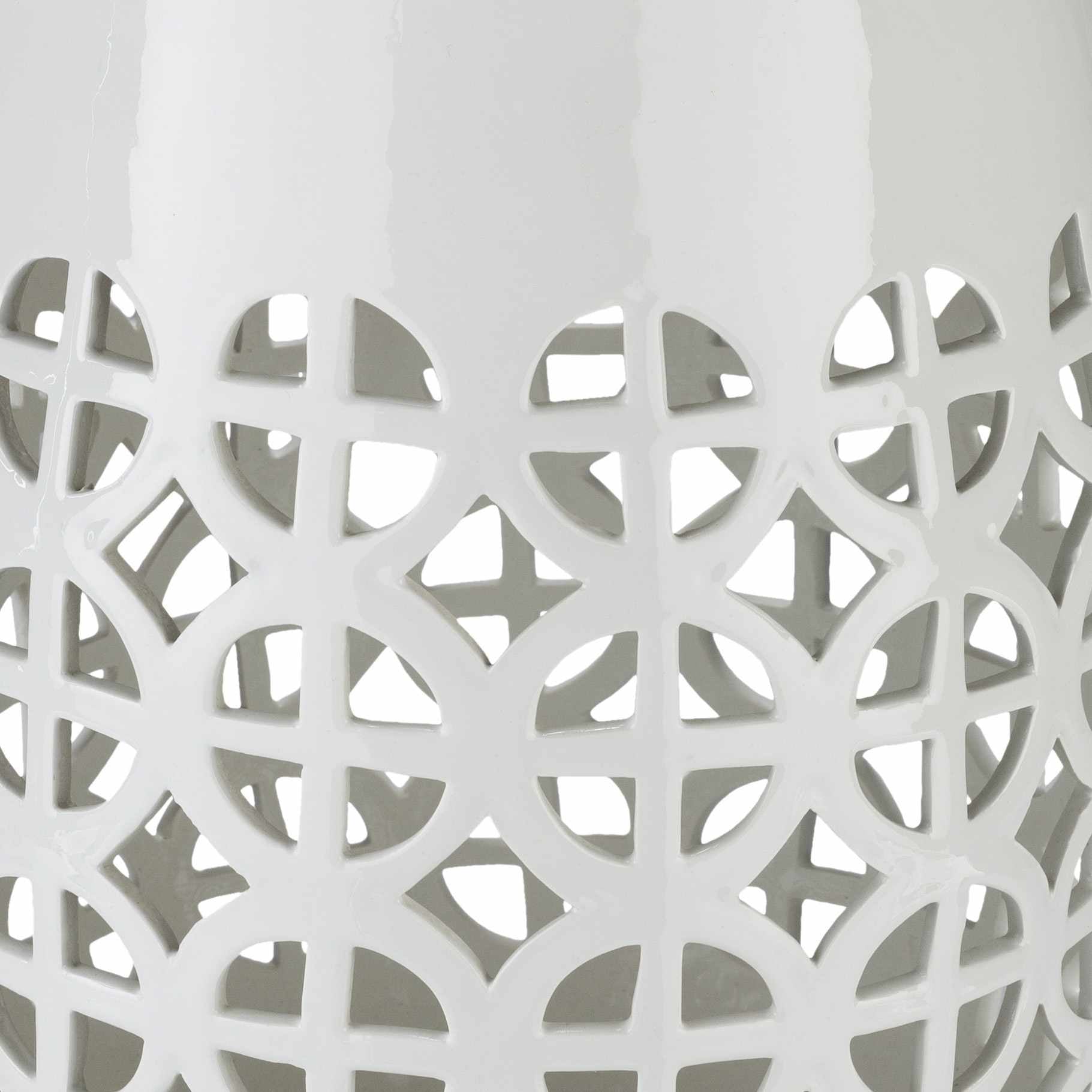 White White Geometric Ceramic Stool-2