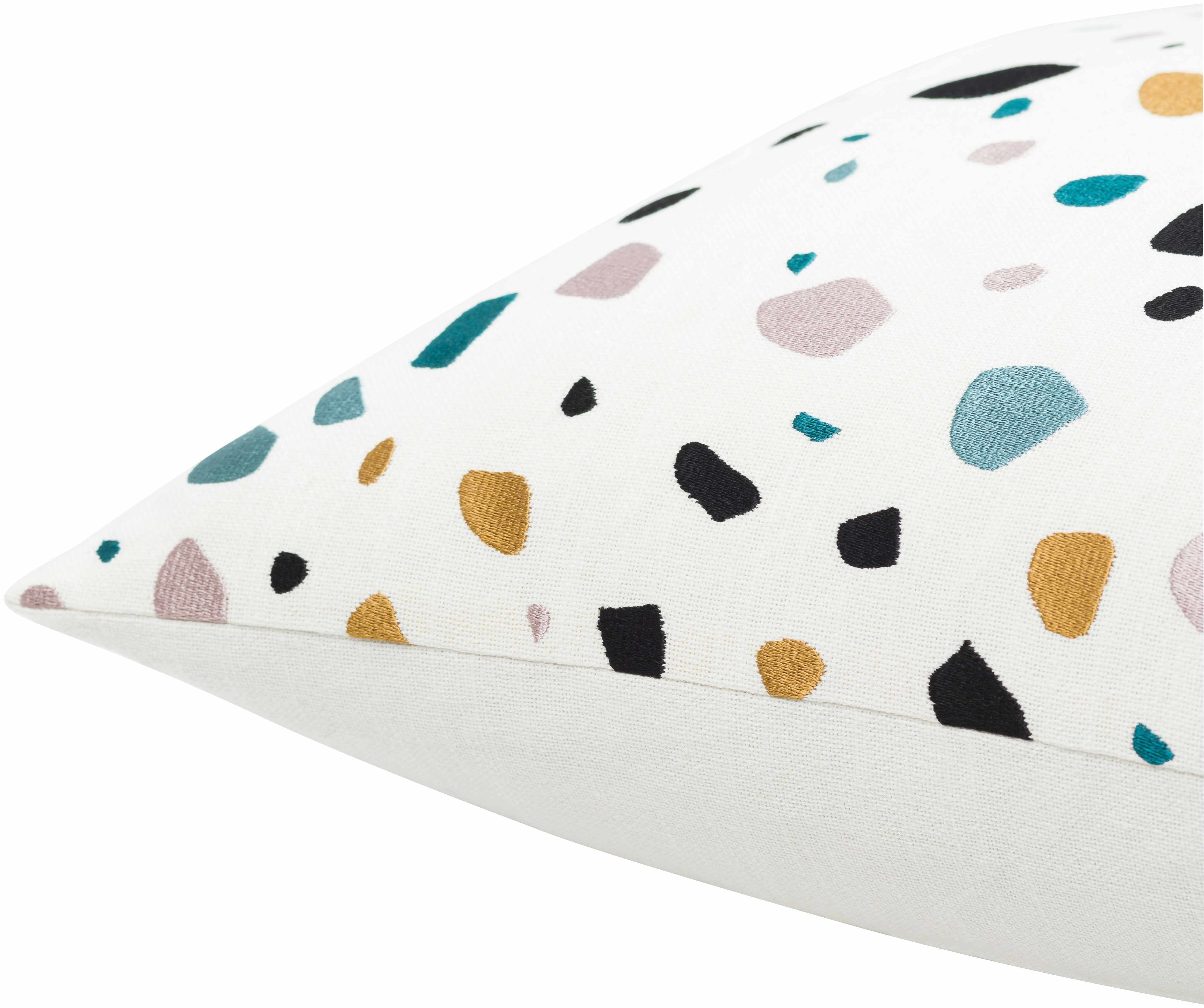 Basista White Terrazzo Pattern Accent Pillow - Clearance-1