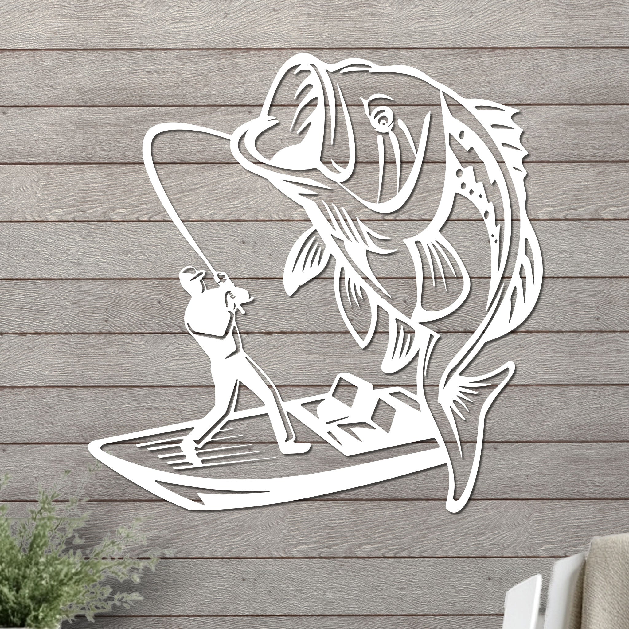 Bass Fishing On a Boat Sign-1