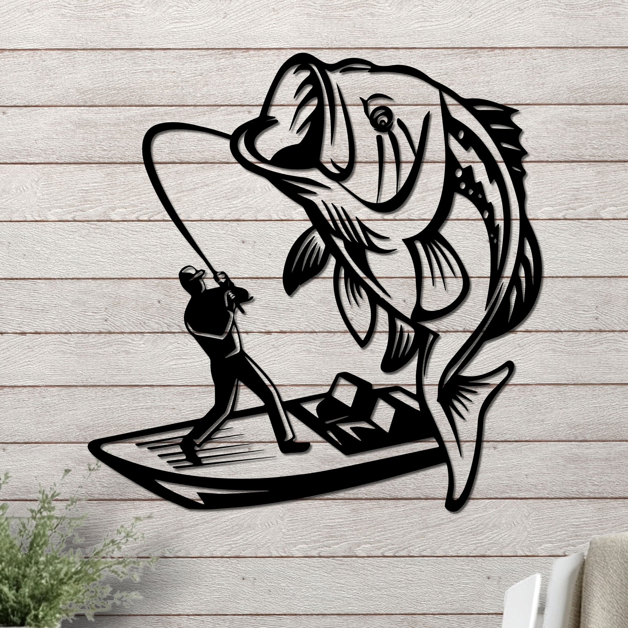 Bass Fishing On a Boat Sign-5