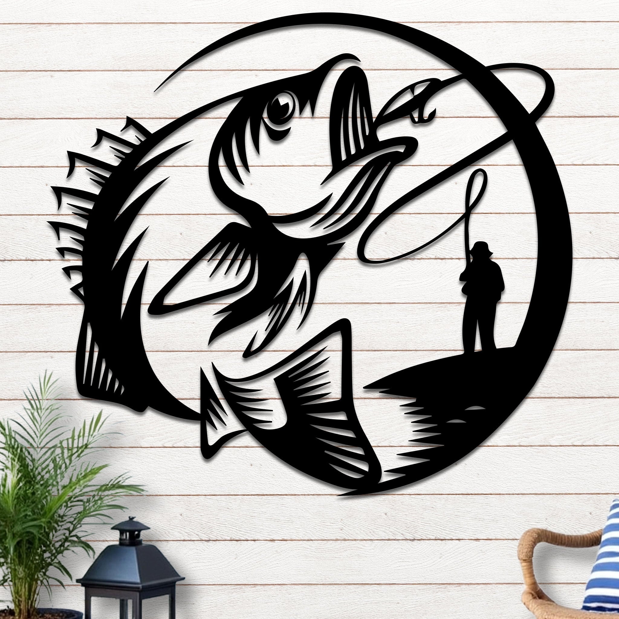 Bass Fishing Under the Moonlight Sign-0