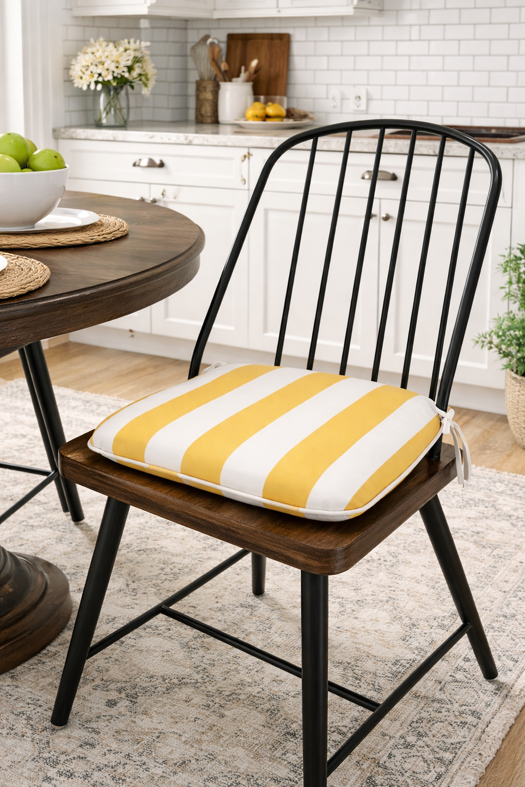 Outdoor Patio Chair Cushions, Water-Repellent U-Shape Thick Foam (Set of 4)