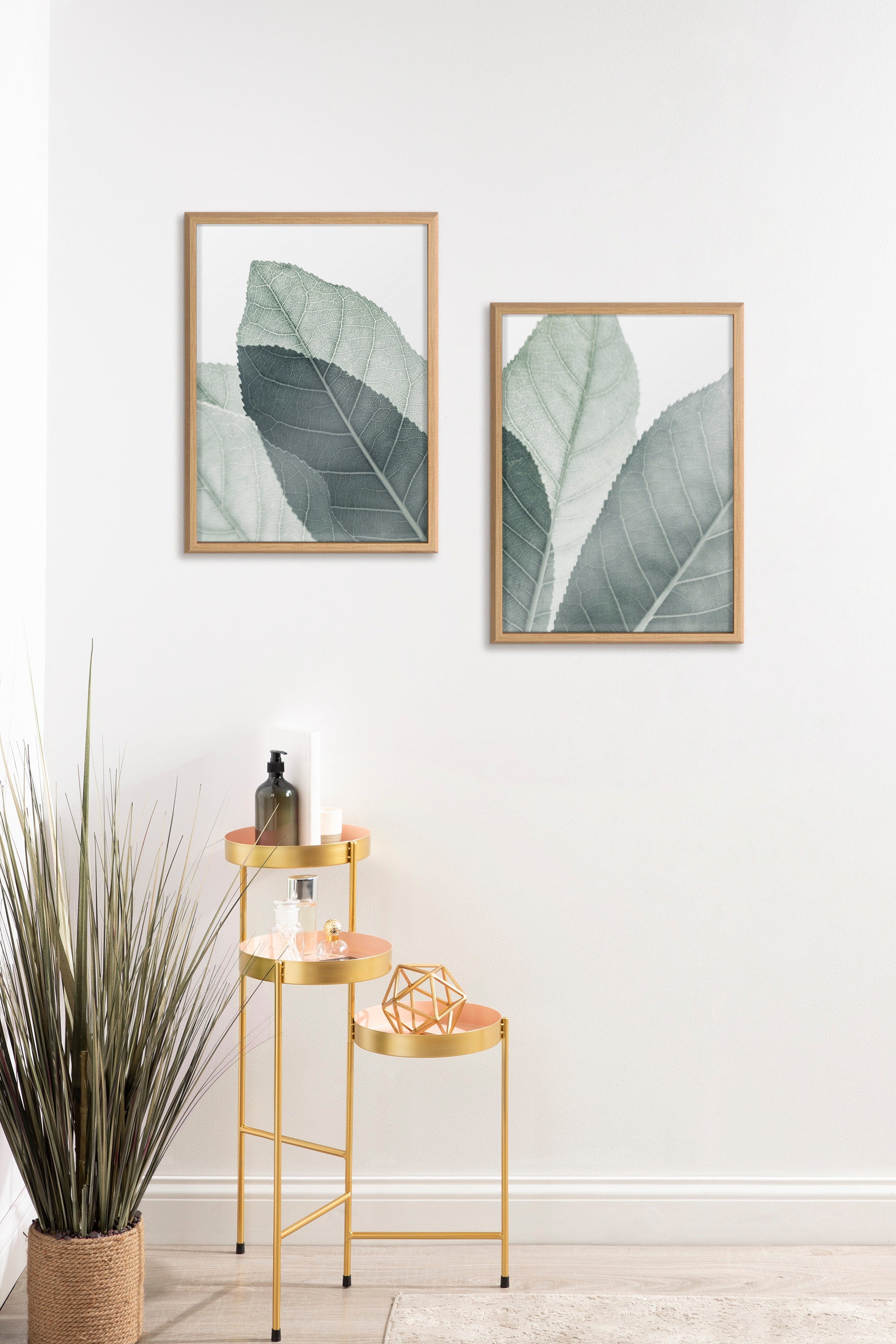 Blake Modern Green Leaf Botanical Framed Printed Glass by The Creative Bunch Studio
