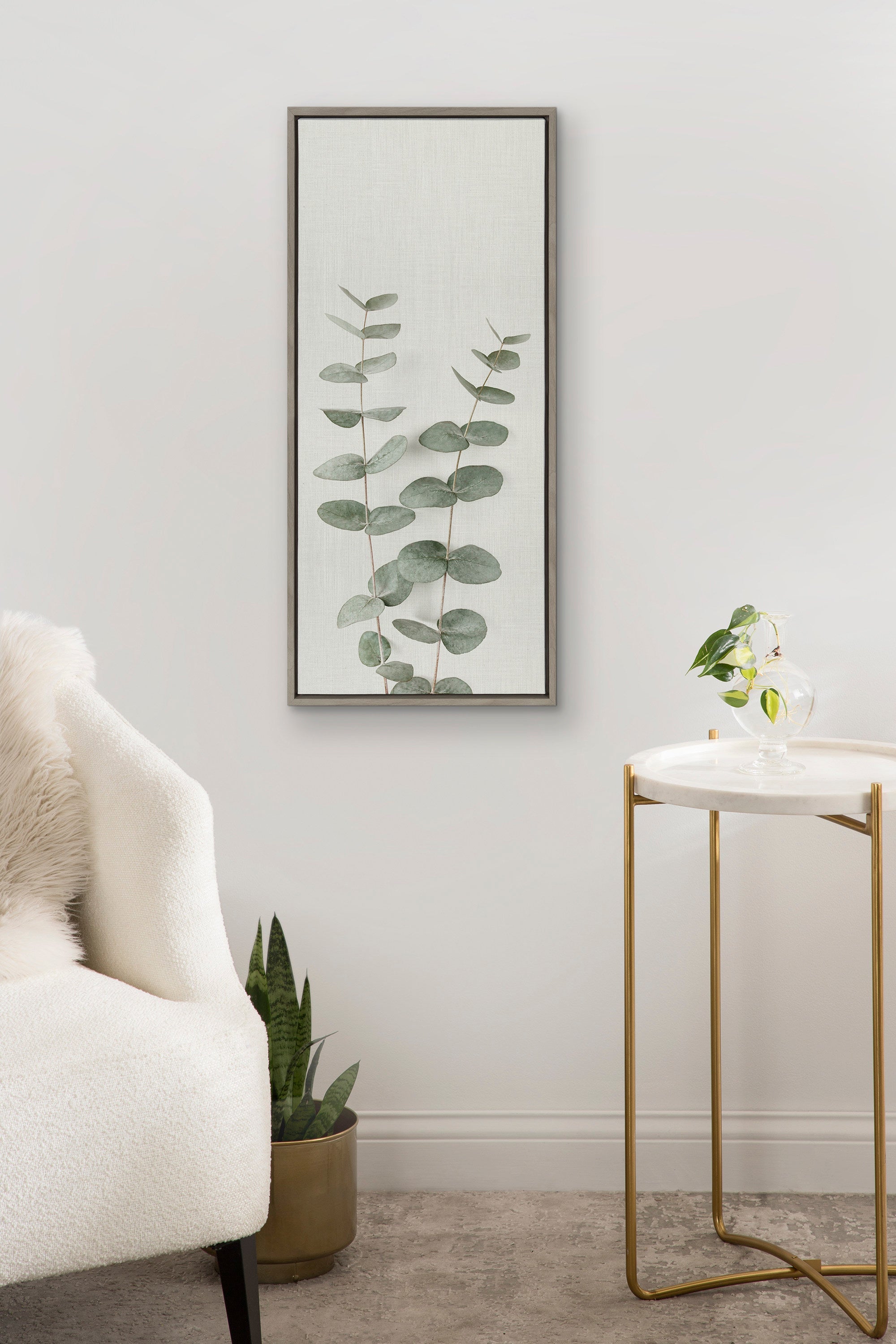 Sylvie Eucalyptus Botanical II Framed Canvas by The Creative Bunch Studio