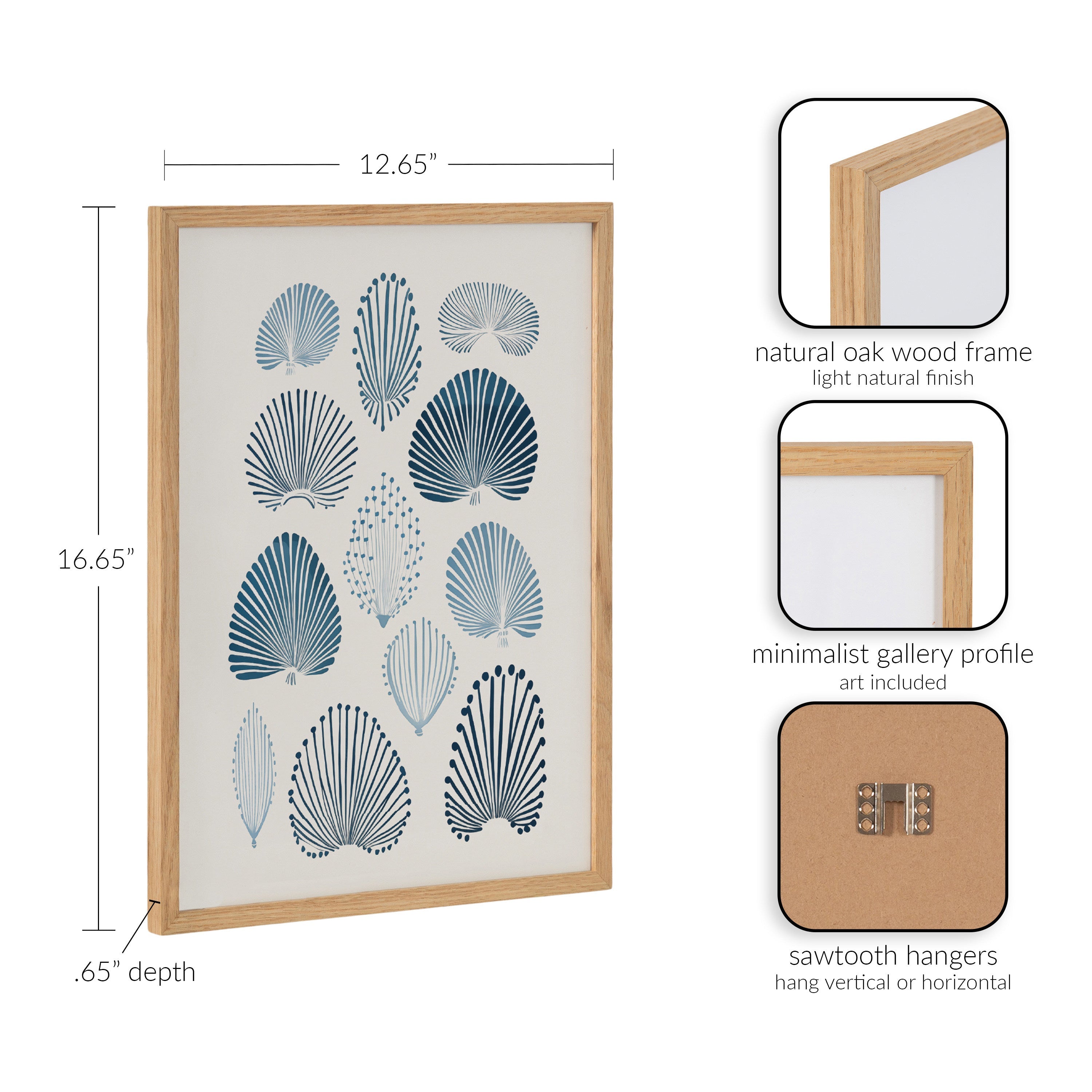 Gallery Abstract Coastal Blue Coral Print by The Creative Bunch Studio