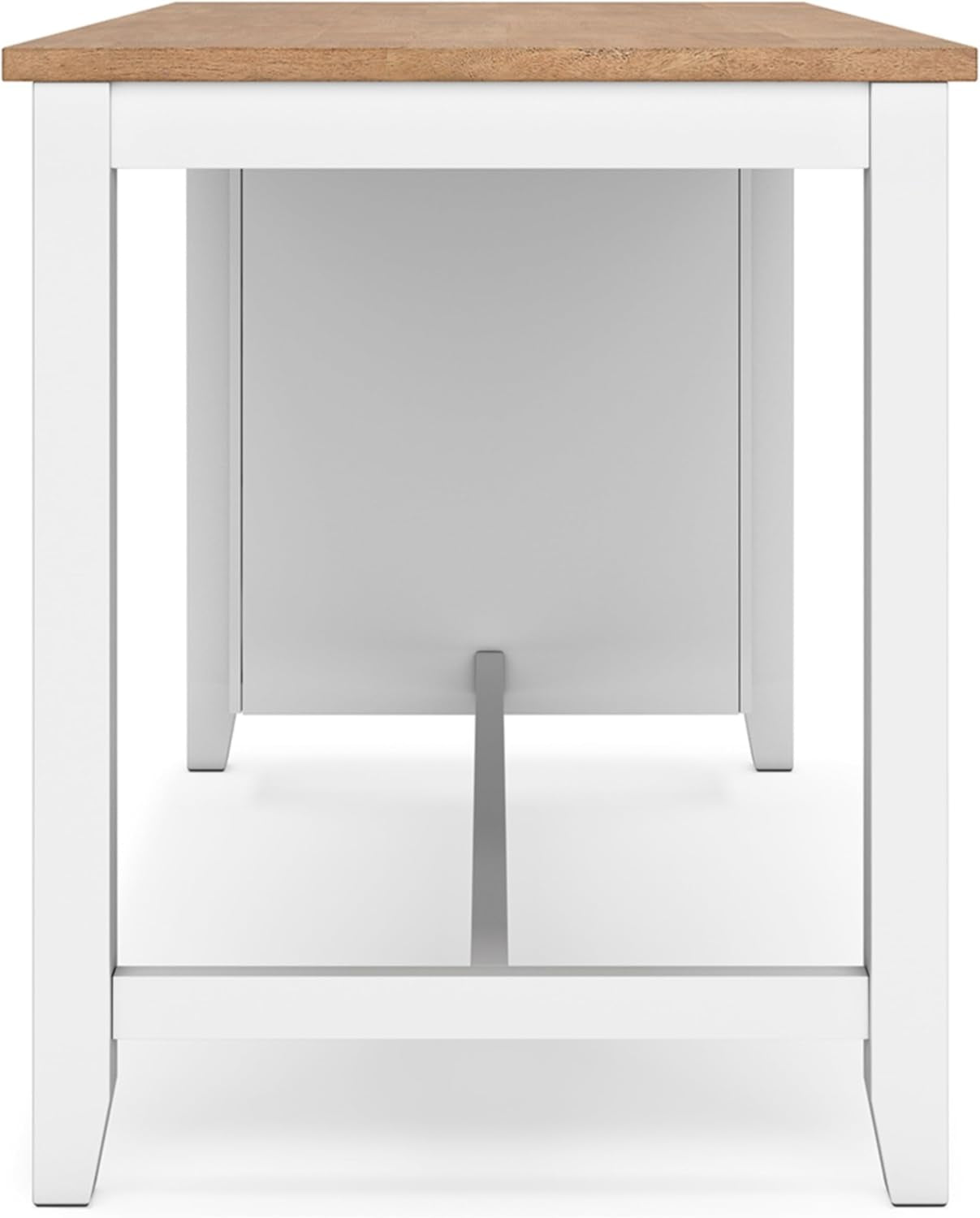 Farmhouse Counter Height Dining Table 3 Shelves Light Brown